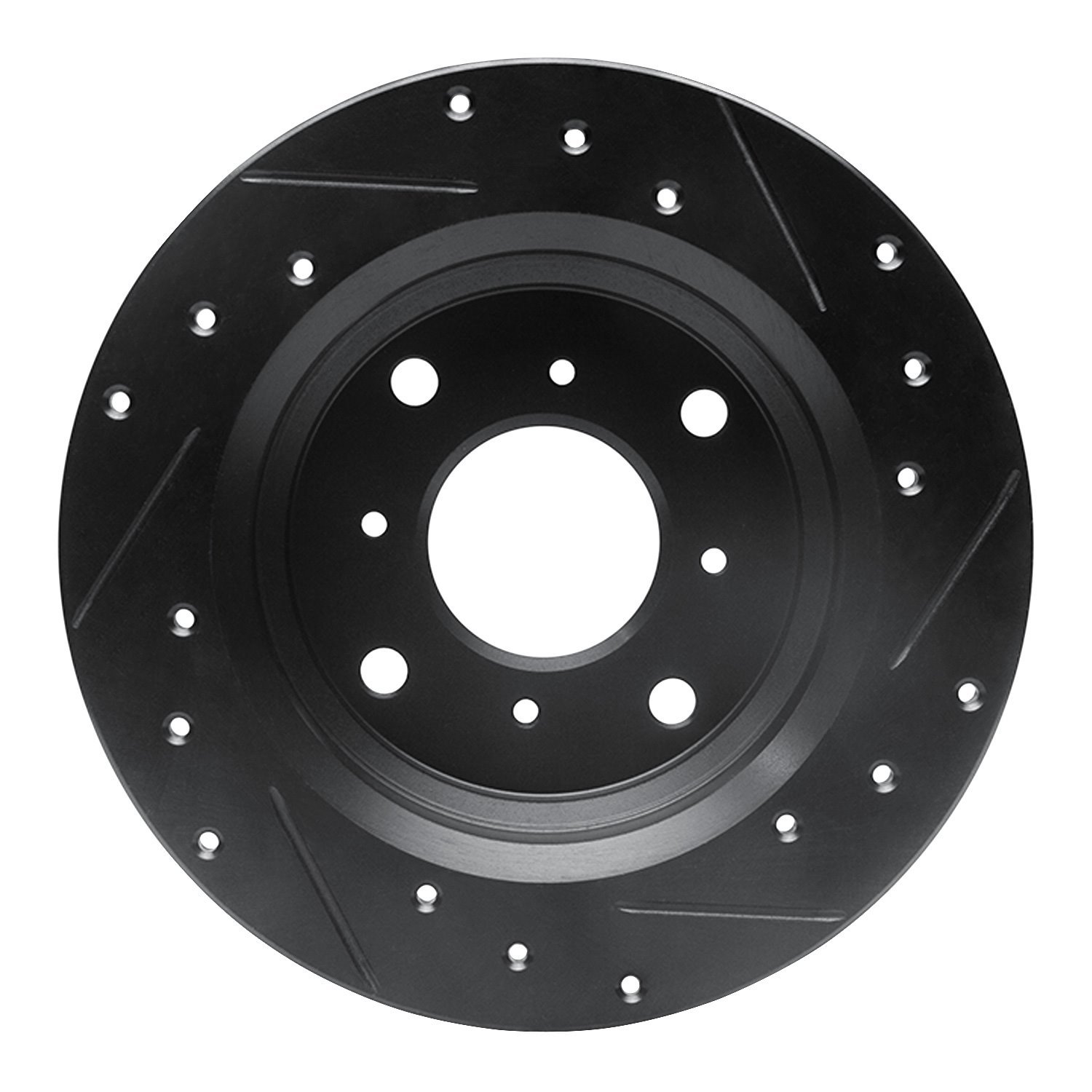 633-59013L Drilled/Slotted Brake Rotor [Black], 1986-1996 Acura/Honda, Position: Rear Left