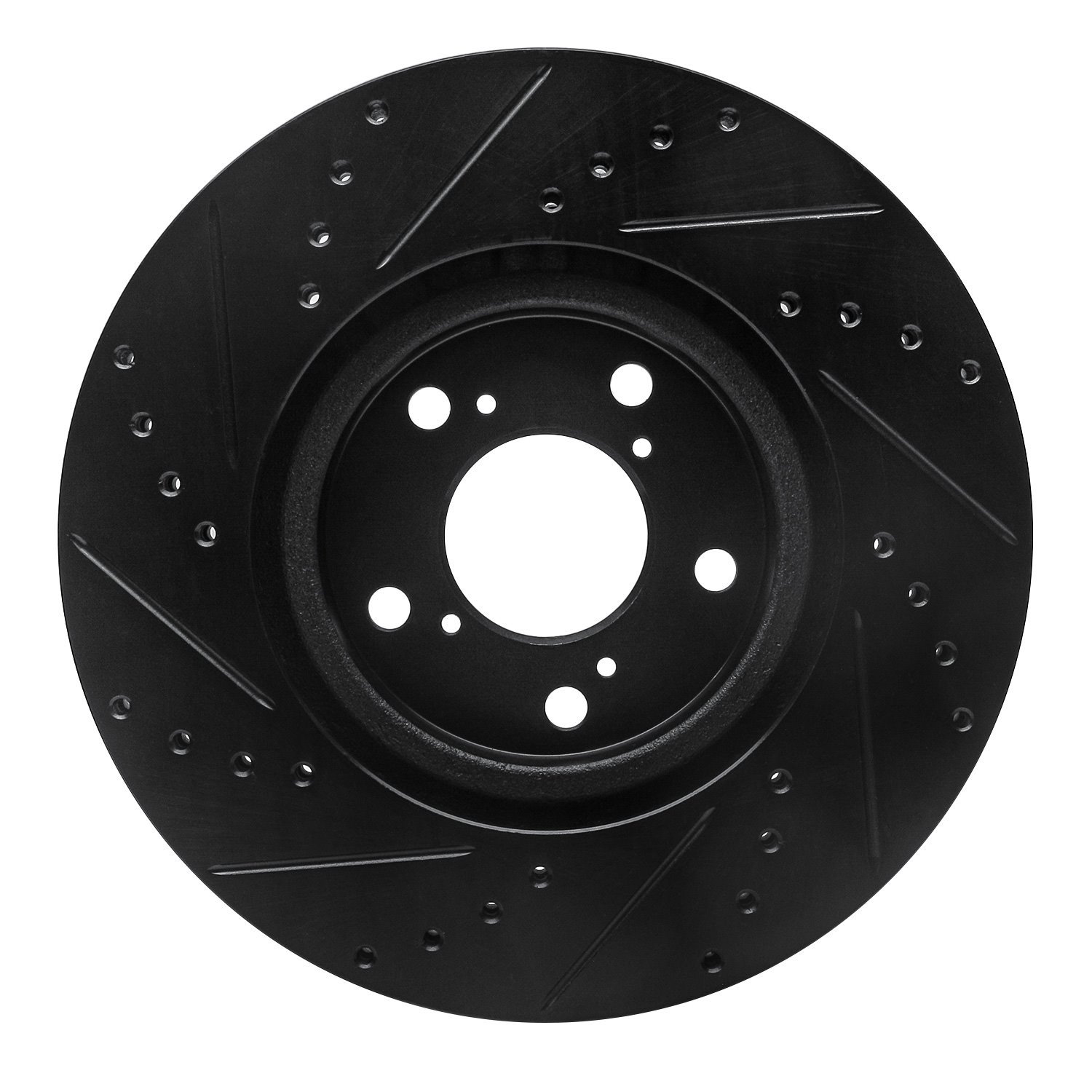 Drilled/Slotted Brake Rotor [Black], 2009-2014 Acura/Honda