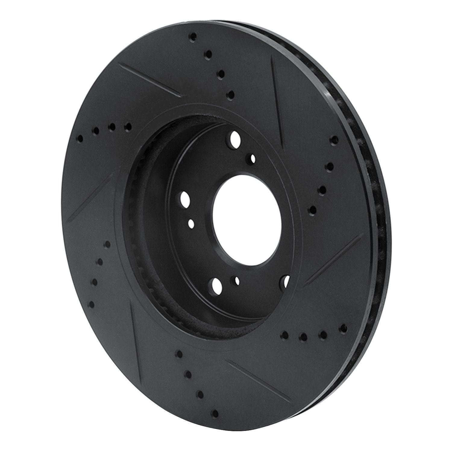 633-59061L Drilled/Slotted Brake Rotor [Black], Fits Select Acura/Honda, Position: Front Left