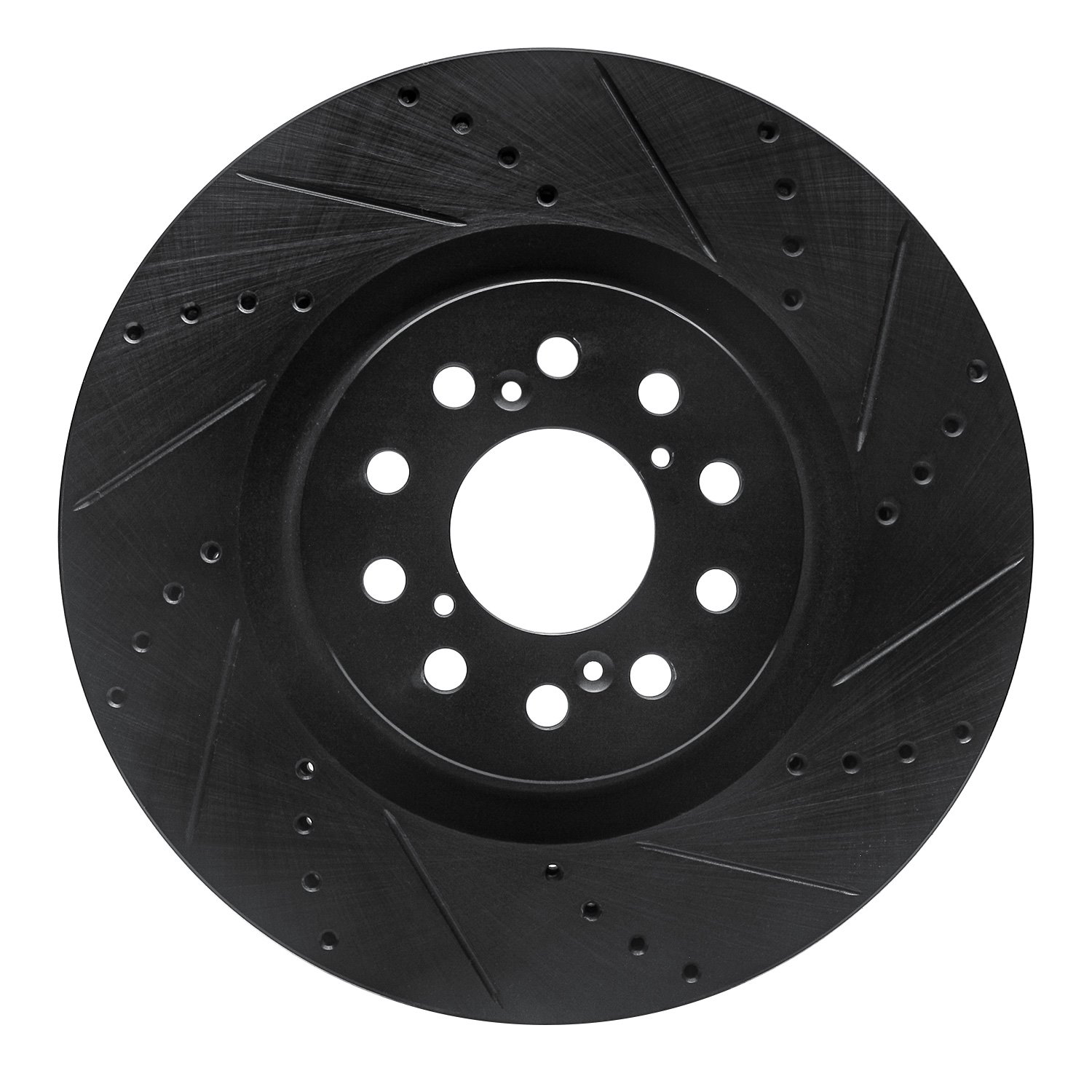 633-59065L Drilled/Slotted Brake Rotor [Black], Fits Select Acura/Honda, Position: Front Left