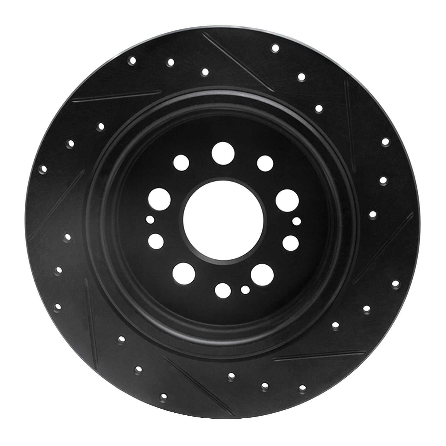 633-59070L Drilled/Slotted Brake Rotor [Black], Fits Select Acura/Honda, Position: Rear Left