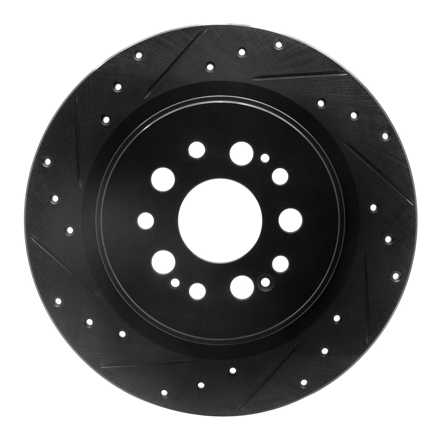 633-59070L Drilled/Slotted Brake Rotor [Black], Fits Select Acura/Honda, Position: Rear Left