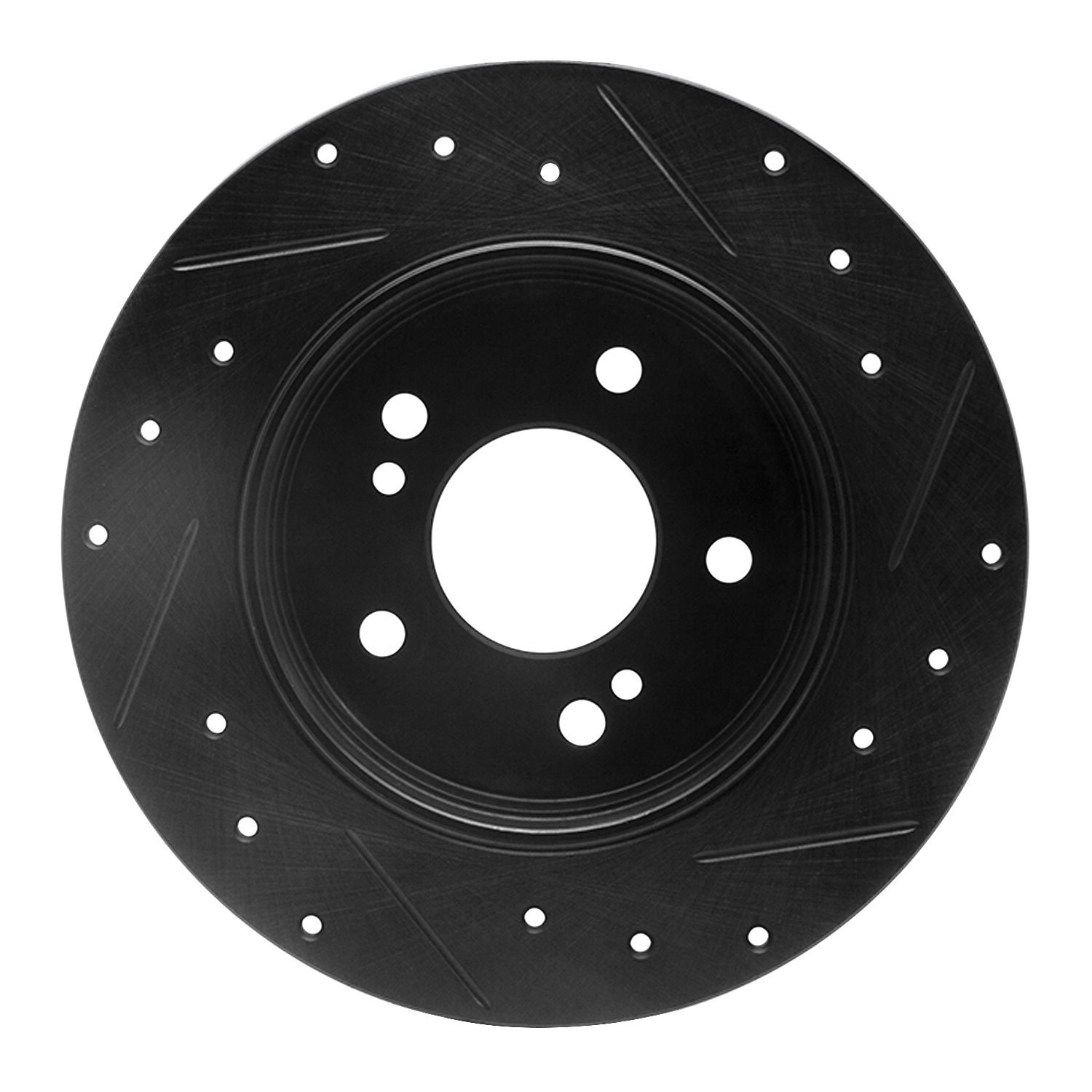 633-63013L Drilled/Slotted Brake Rotor [Black], 1987-2015 Multiple Makes/Models, Position: Rear Left