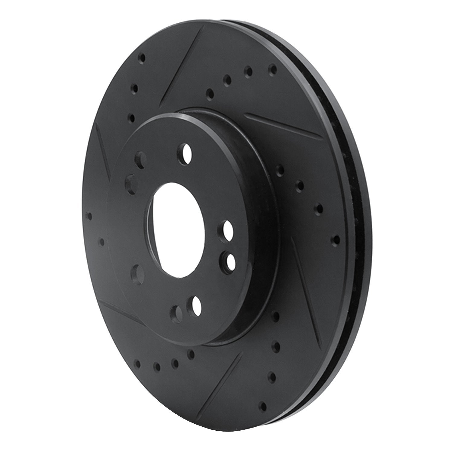 633-63031L Drilled/Slotted Brake Rotor [Black], 1990-1995 Mercedes-Benz, Position: Front Left