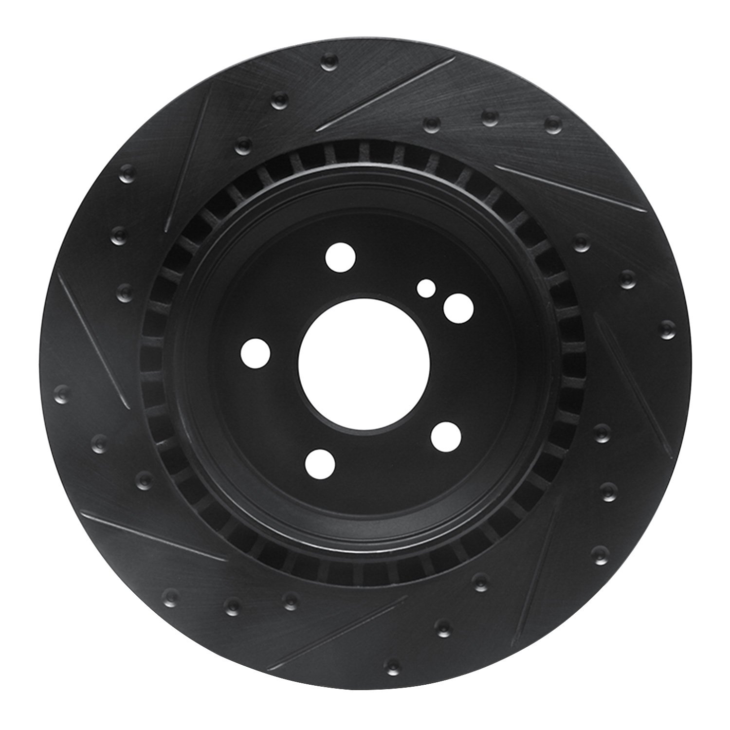 633-63042R Drilled/Slotted Brake Rotor [Black], 2001-2002 Mercedes-Benz, Position: Rear Right