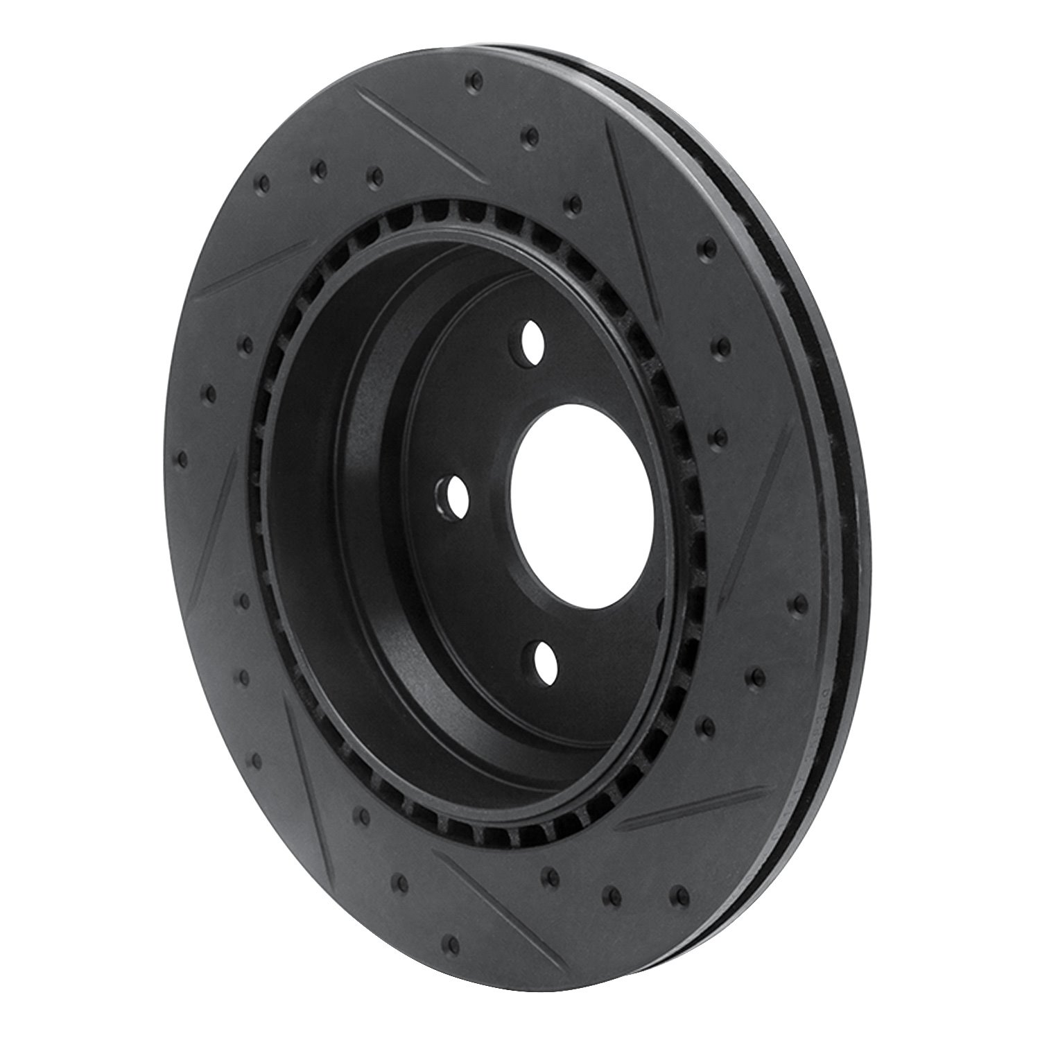 633-63064L Drilled/Slotted Brake Rotor [Black], 2003-2013 Mercedes-Benz, Position: Rear Left