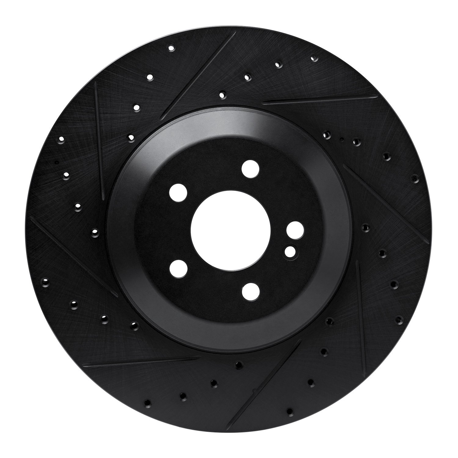 633-63166L Drilled/Slotted Brake Rotor [Black], Fits Select Mercedes-Benz, Position: Rear Left