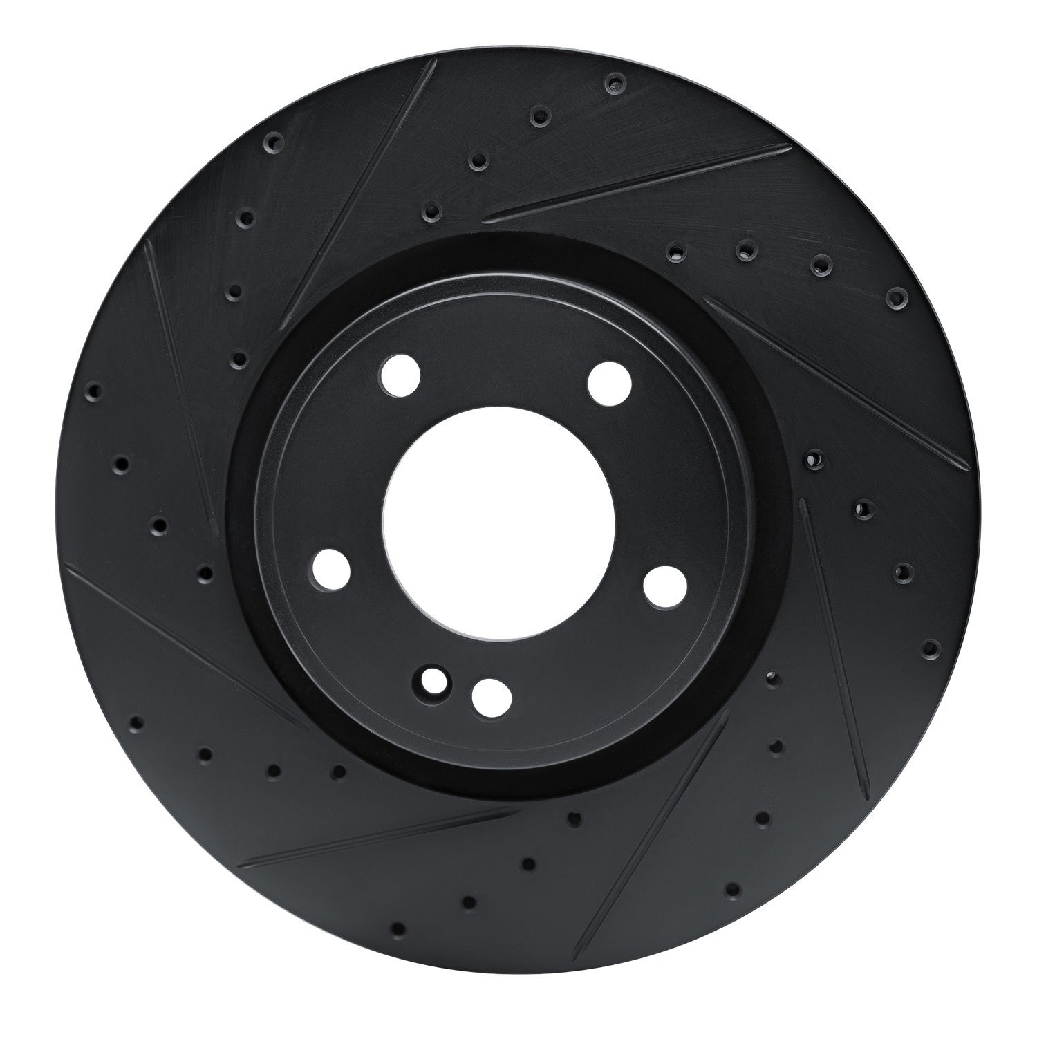 633-63176L Drilled/Slotted Brake Rotor [Black], Fits Select Mercedes-Benz, Position: Front Left