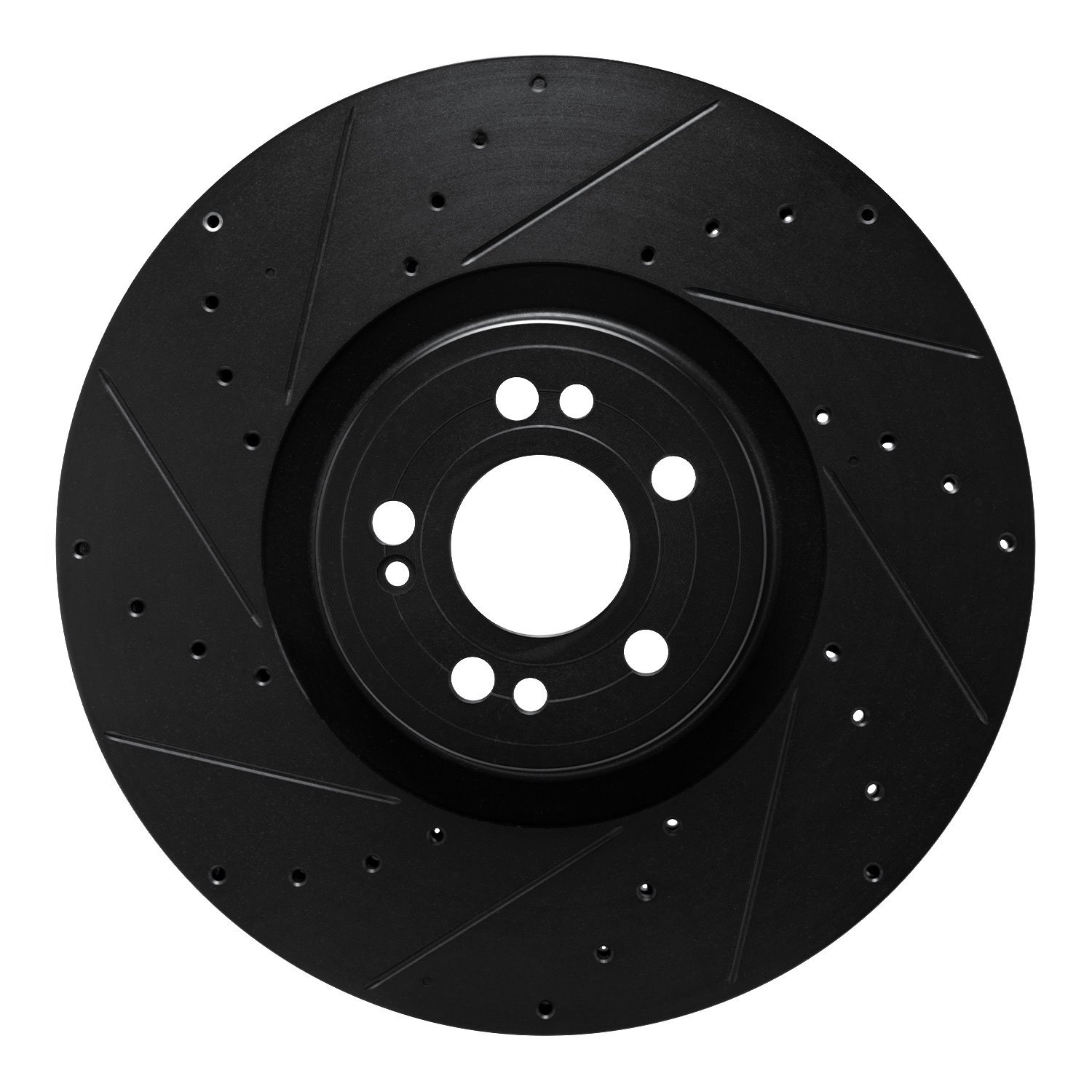 633-63180L Drilled/Slotted Brake Rotor [Black], Fits Select Mercedes-Benz, Position: Front Left