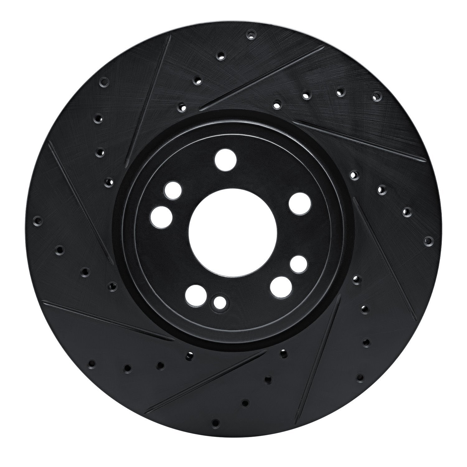 633-63181L Drilled/Slotted Brake Rotor [Black], Fits Select Mercedes-Benz, Position: Front Left