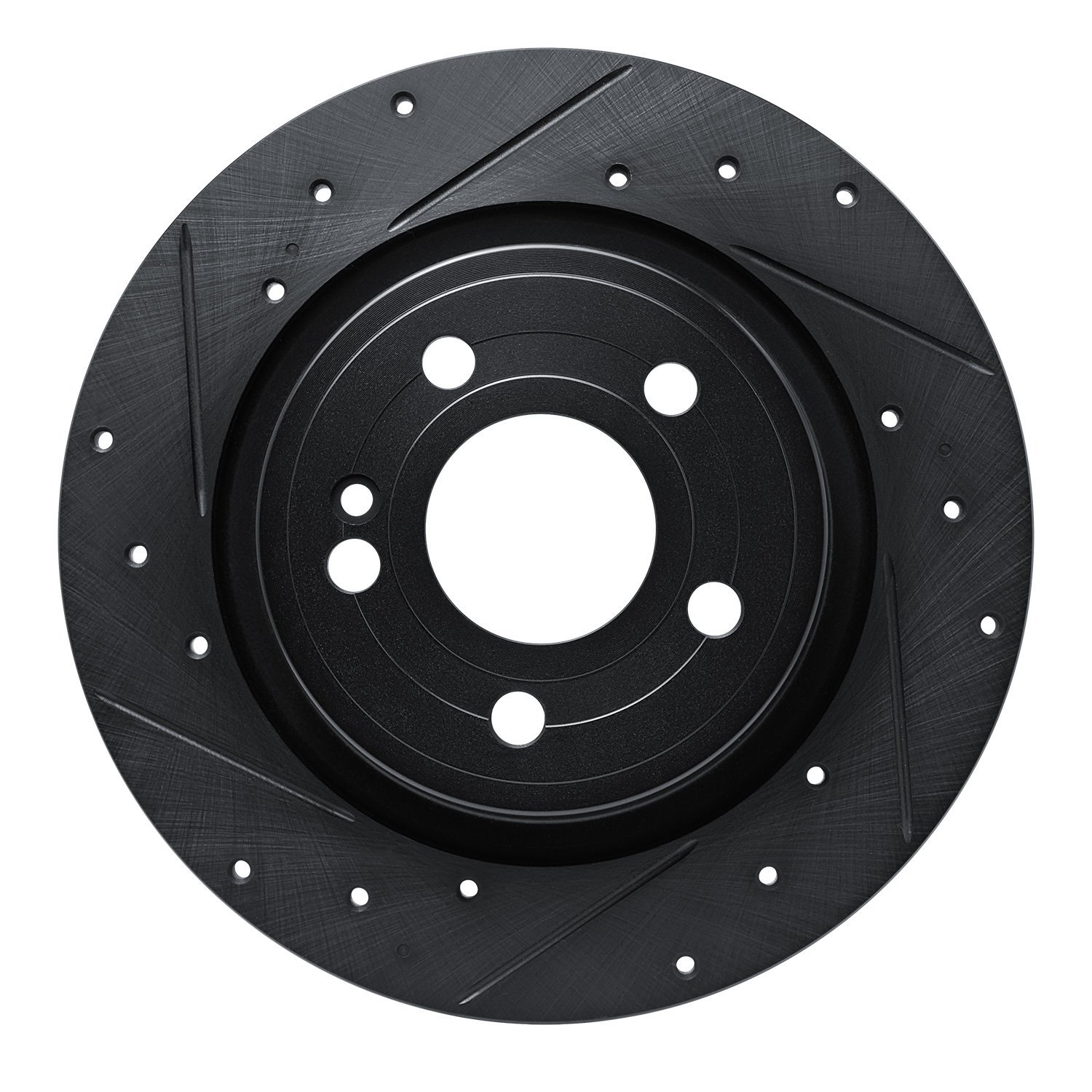 633-63184L Drilled/Slotted Brake Rotor [Black], Fits Select Mercedes-Benz, Position: Rear Left