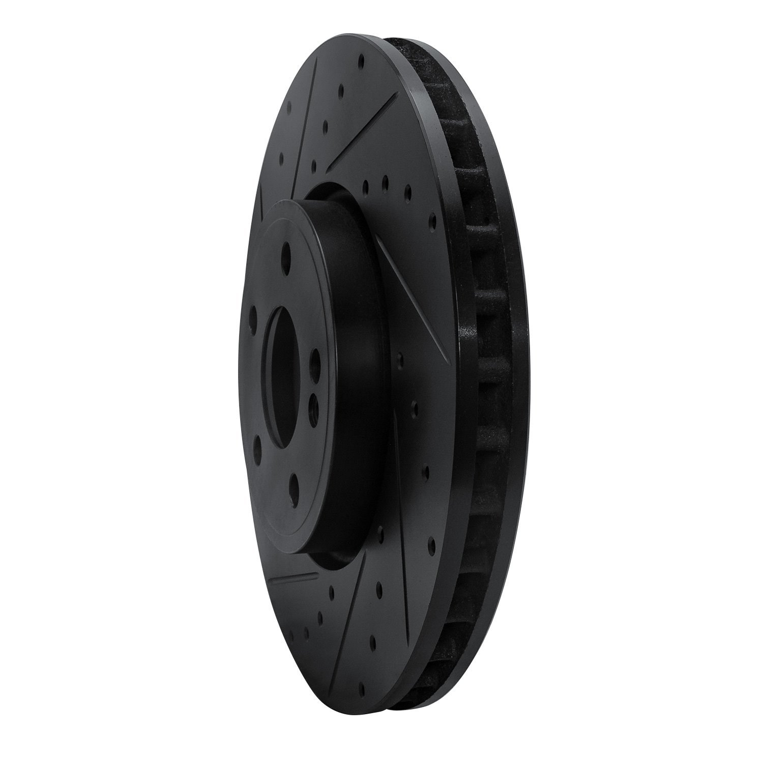 633-63186L Drilled/Slotted Brake Rotor [Black], Fits Select Mercedes-Benz, Position: Front Left