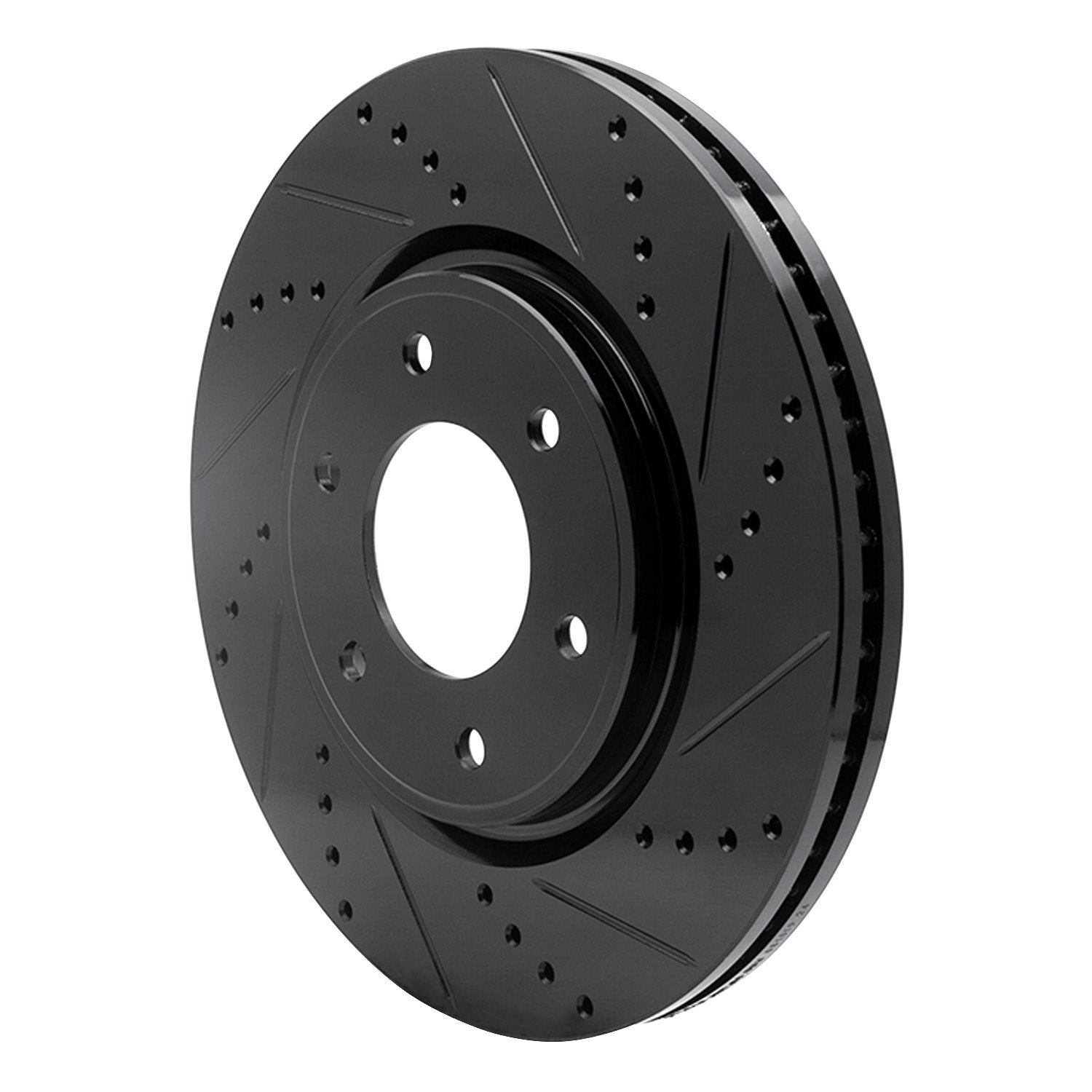 633-67098R Drilled/Slotted Brake Rotor [Black], Fits Select Infiniti/Nissan, Position: Front Right