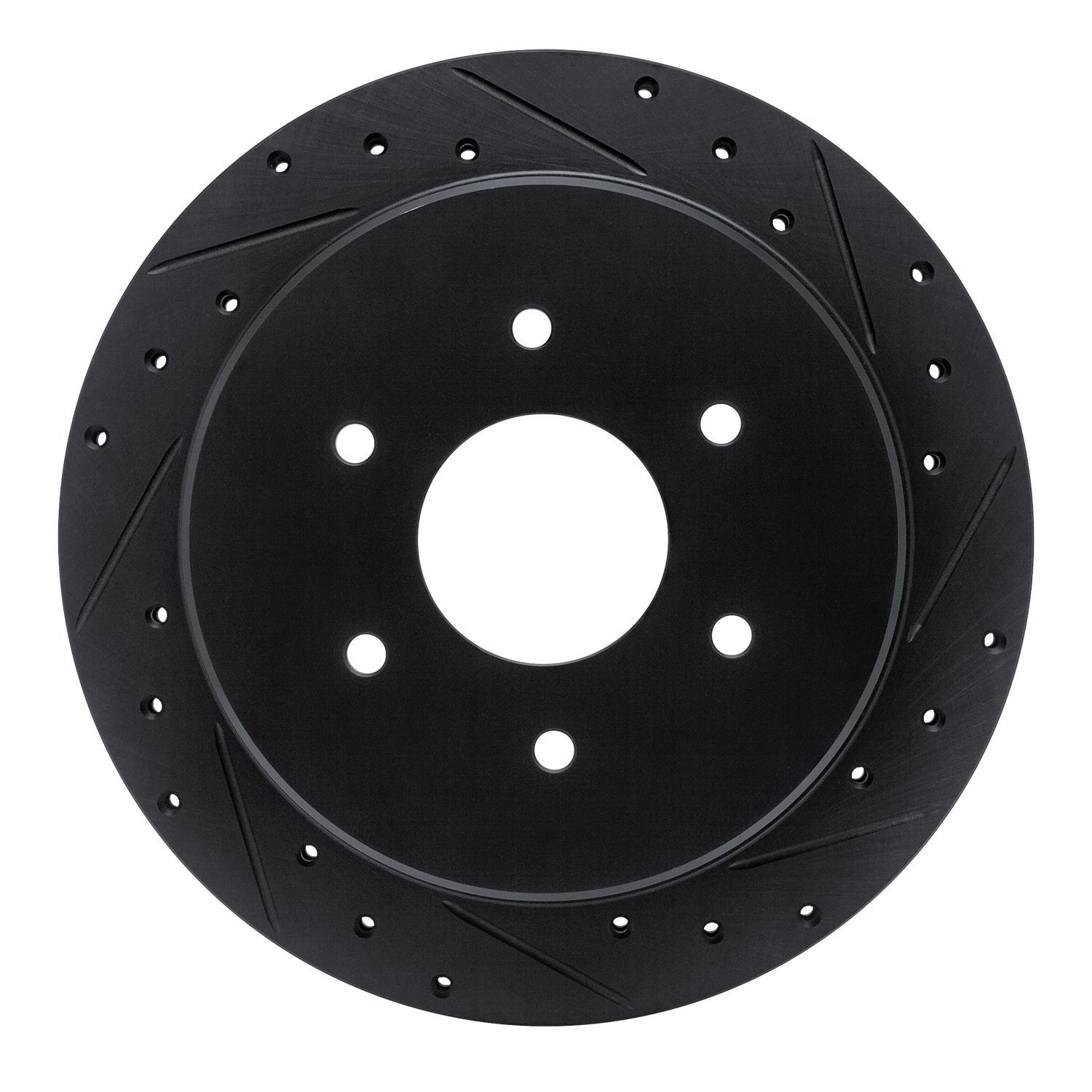 633-67110R Drilled/Slotted Brake Rotor [Black], Fits Select Infiniti/Nissan, Position: Rear Right