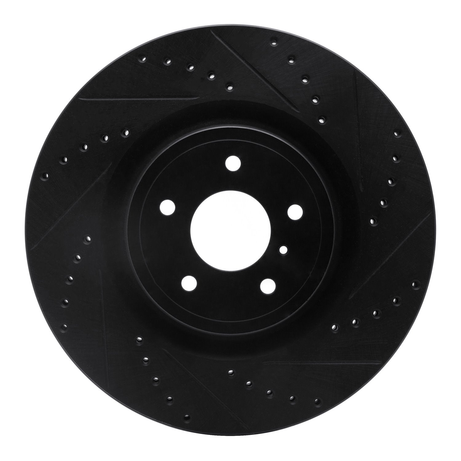 633-68012R Drilled/Slotted Brake Rotor [Black], Fits Select Infiniti/Nissan, Position: Front Right