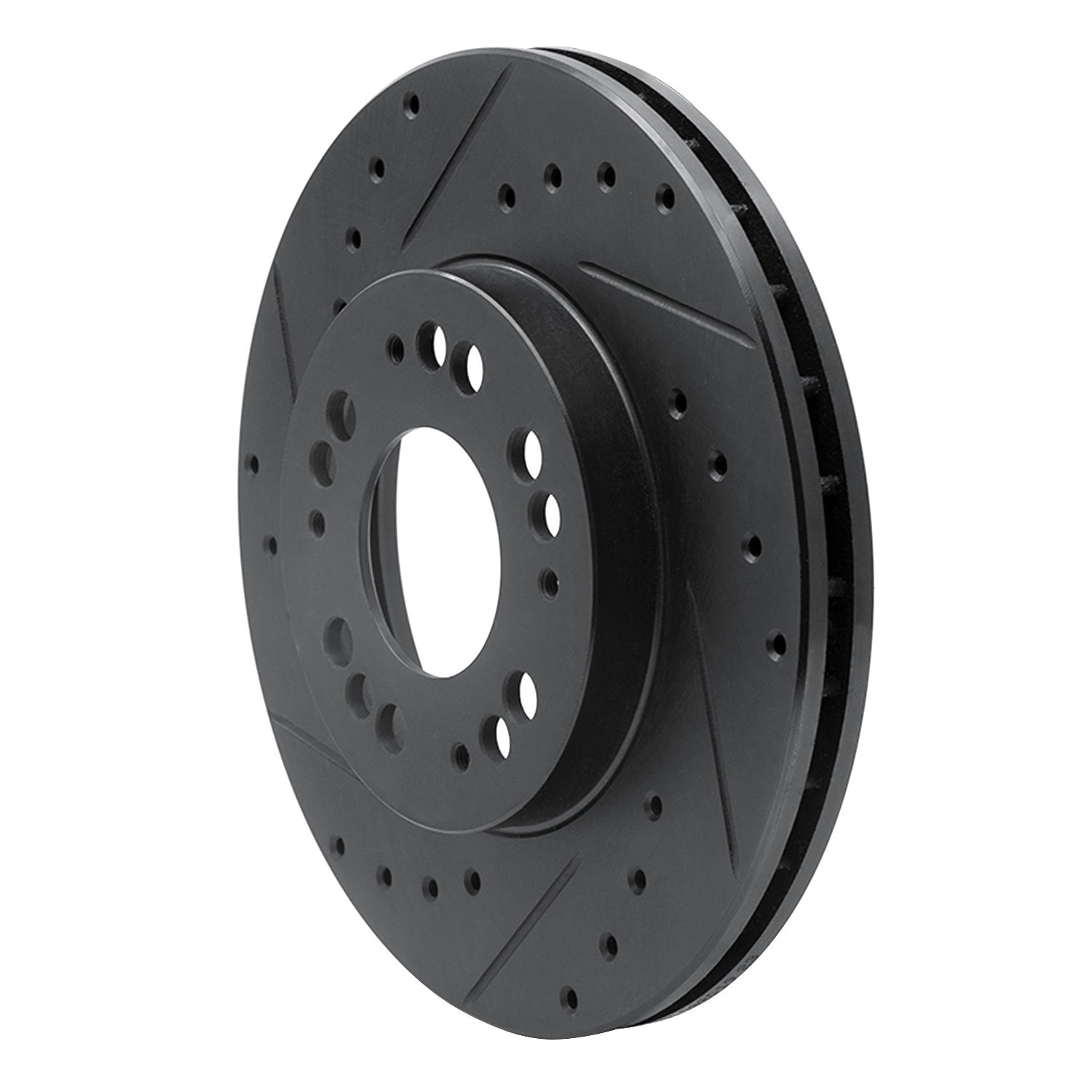 633-72015L Drilled/Slotted Brake Rotor [Black], 1991-2004 Multiple Makes/Models, Position: Front Left