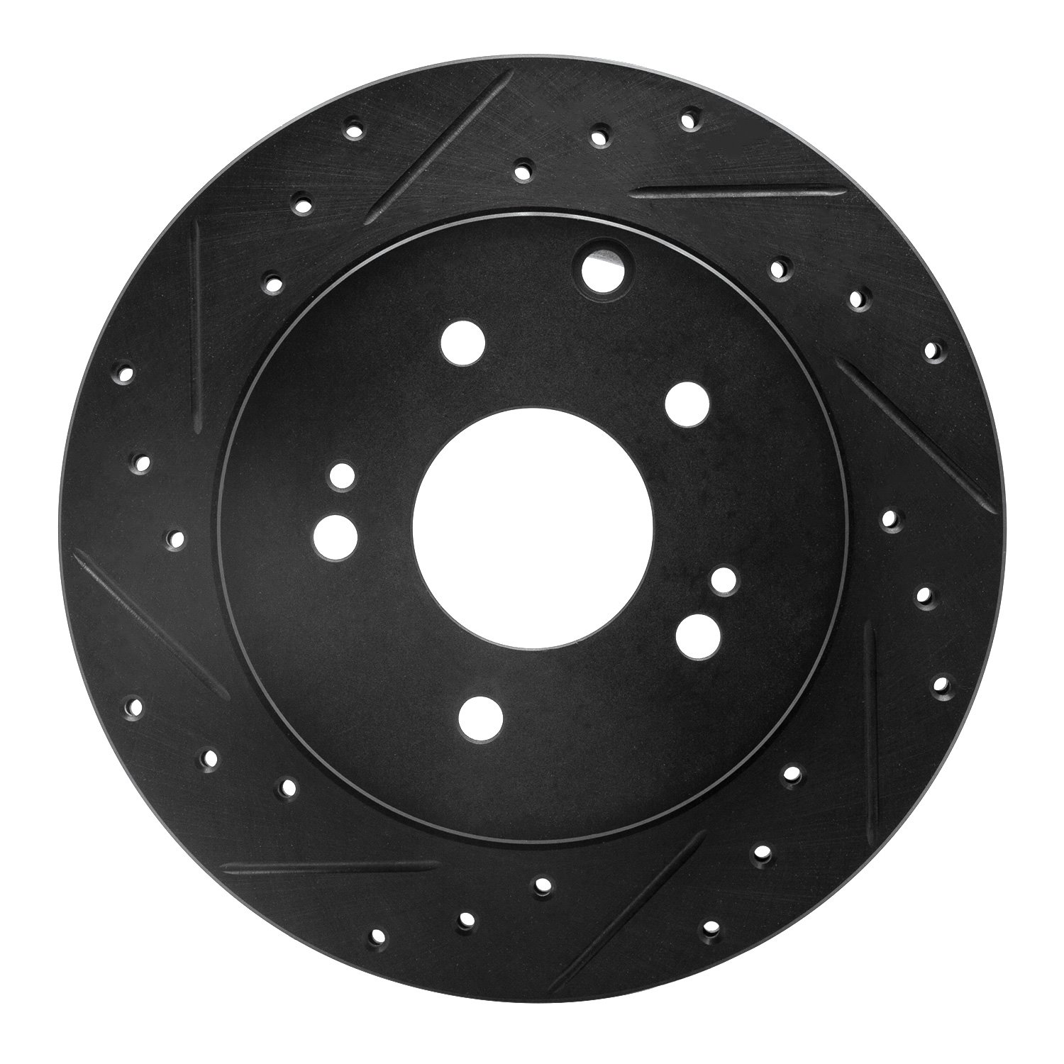 633-72040L Drilled/Slotted Brake Rotor [Black], 2006-2012 Mitsubishi, Position: Rear Left