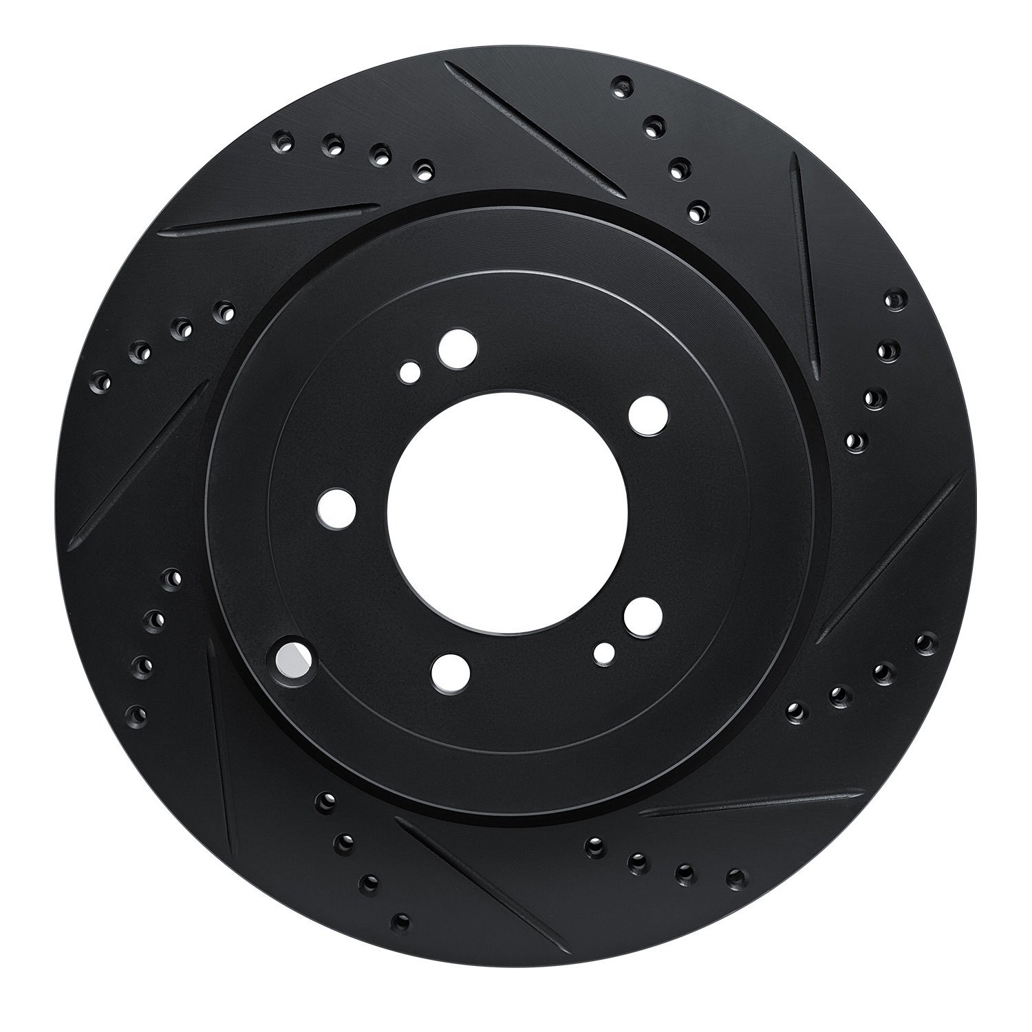 633-72042R Drilled/Slotted Brake Rotor [Black], 2008-2015 Mitsubishi, Position: Rear Right