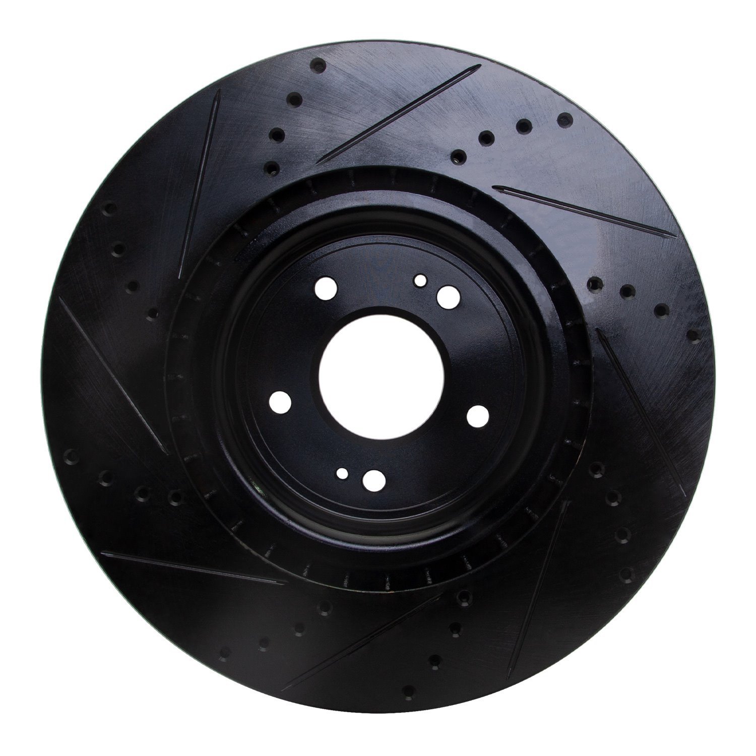 633-72043R Drilled/Slotted Brake Rotor [Black], 2008-2015 Mitsubishi, Position: Front Right