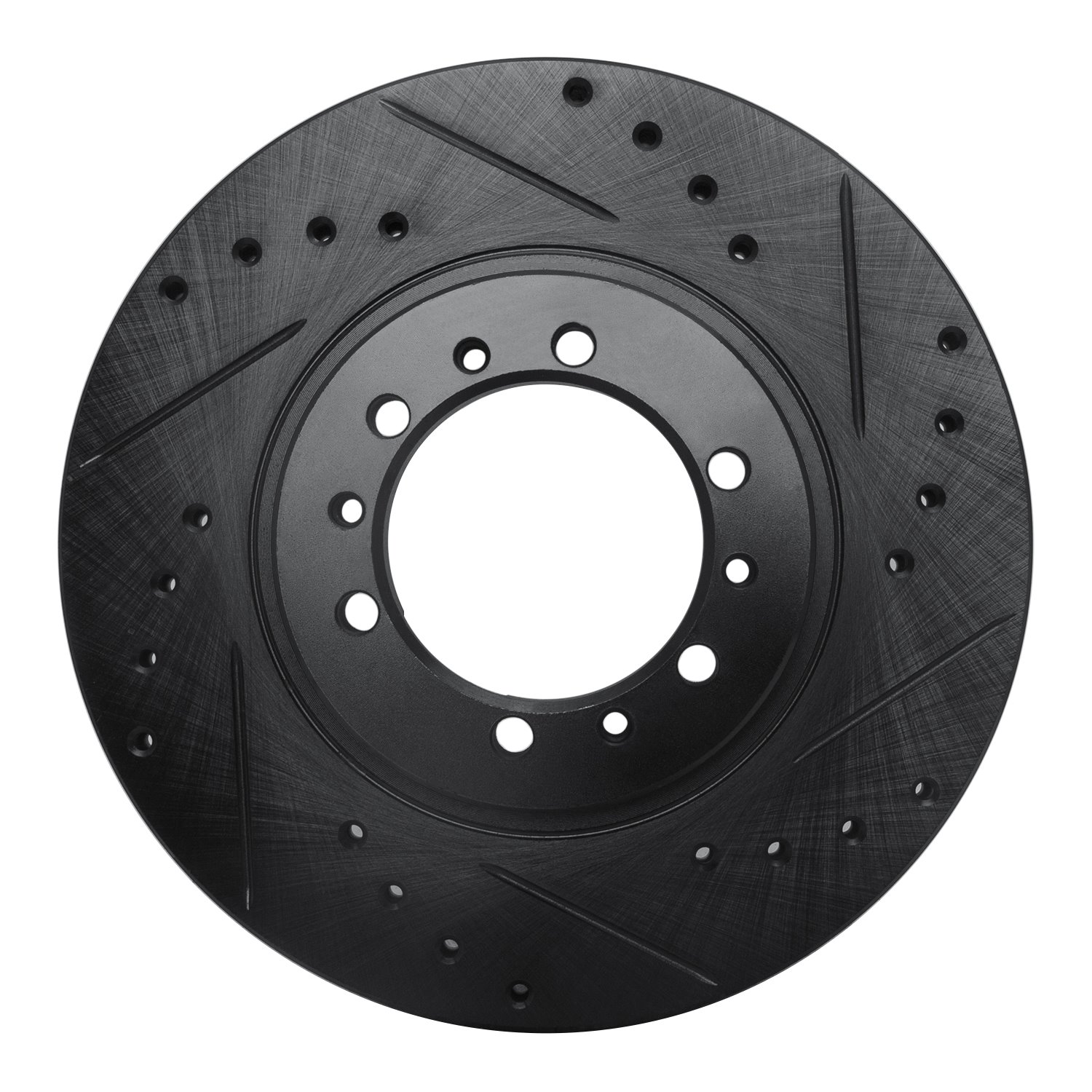 633-72053R Drilled/Slotted Brake Rotor [Black], 1990-2004 Mitsubishi, Position: Front Right