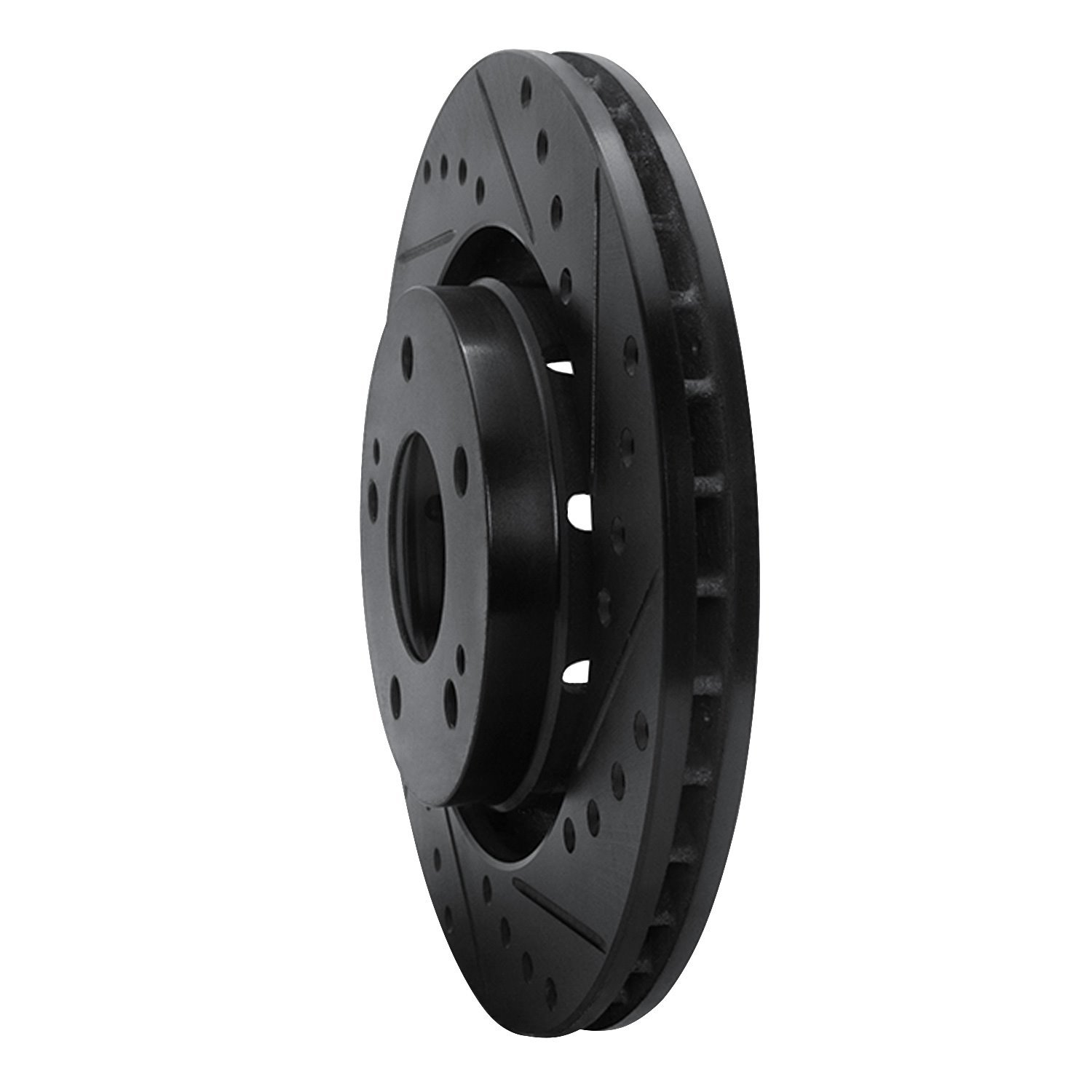 633-72061R Drilled/Slotted Brake Rotor [Black], Fits Select Mitsubishi, Position: Front Right