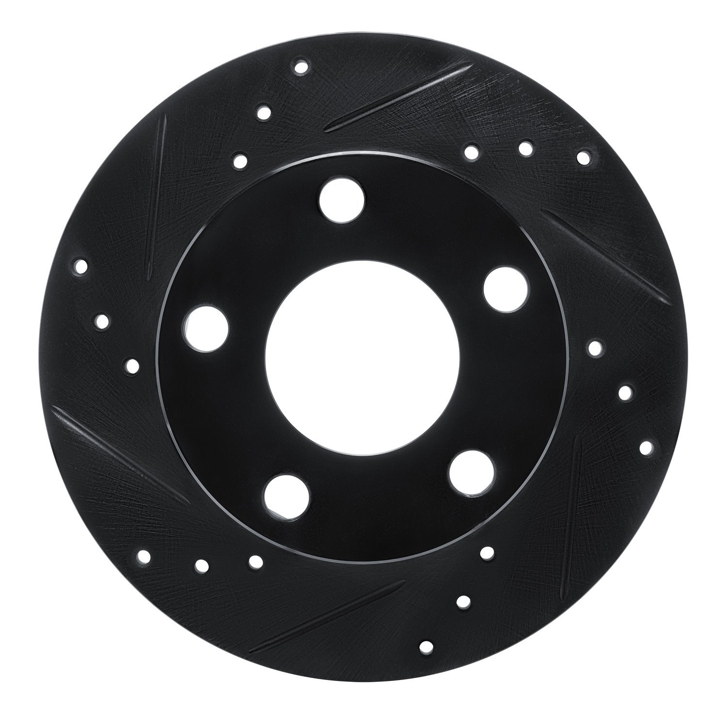 633-73002L Drilled/Slotted Brake Rotor [Black], 1980-1991 Audi/Volkswagen, Position: Rear Left