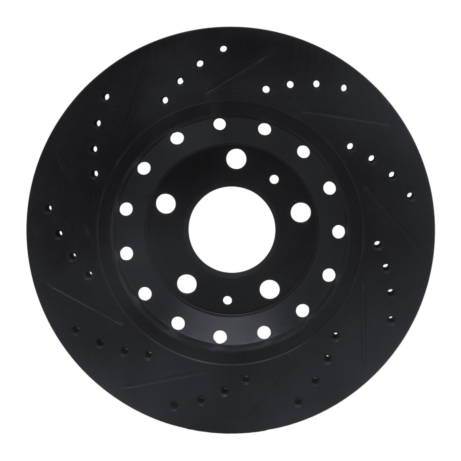 633-73040R Drilled/Slotted Brake Rotor [Black], 2004-2010 Audi/Volkswagen, Position: Rear Right