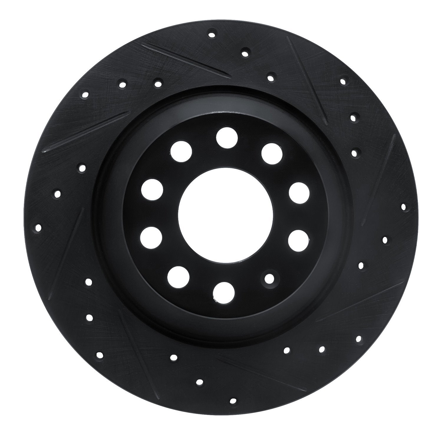 633-73042R Drilled/Slotted Brake Rotor [Black], 2005-2011 Audi/Volkswagen, Position: Rear Right