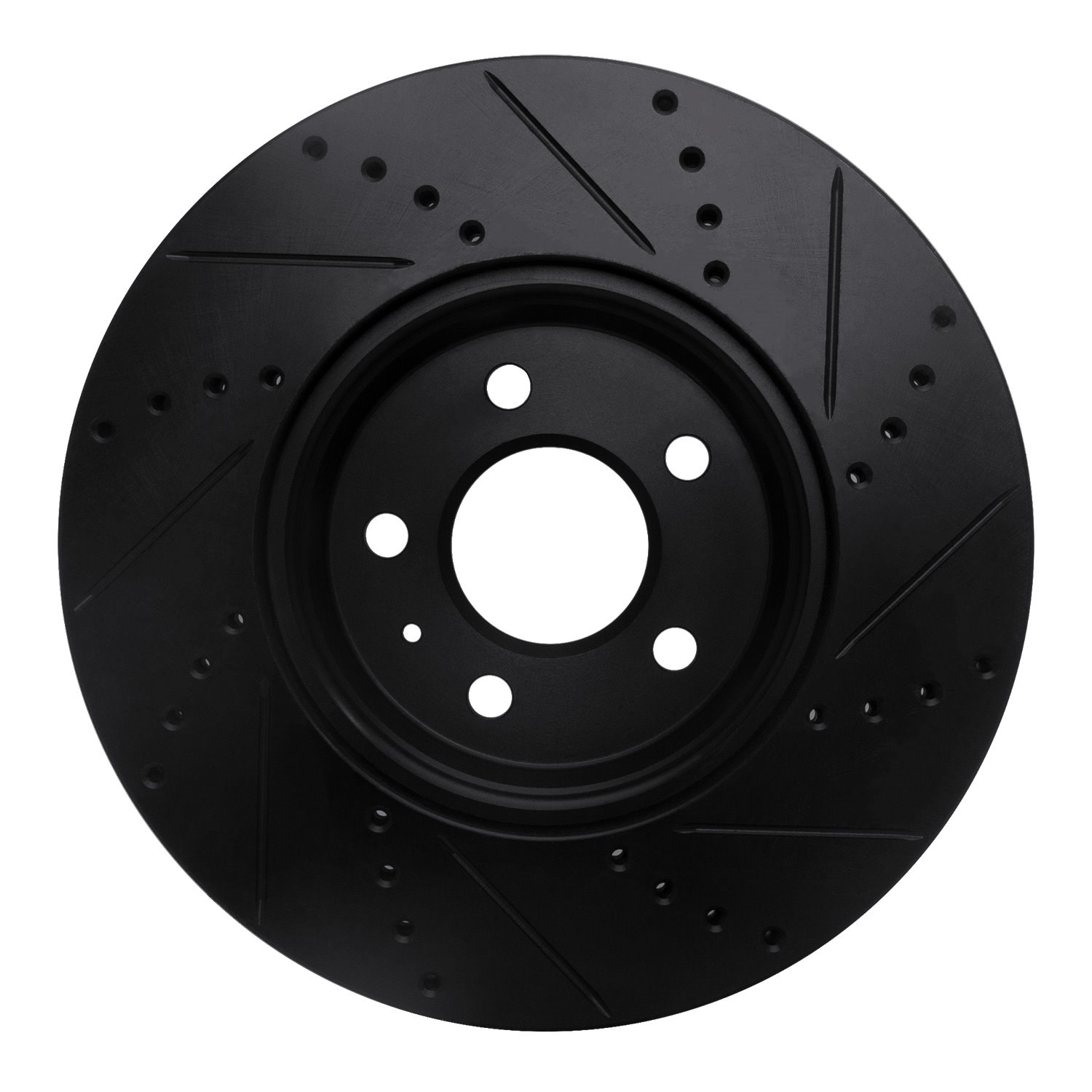 633-73086L Drilled/Slotted Brake Rotor [Black], Fits Select Audi/Volkswagen, Position: Front Left