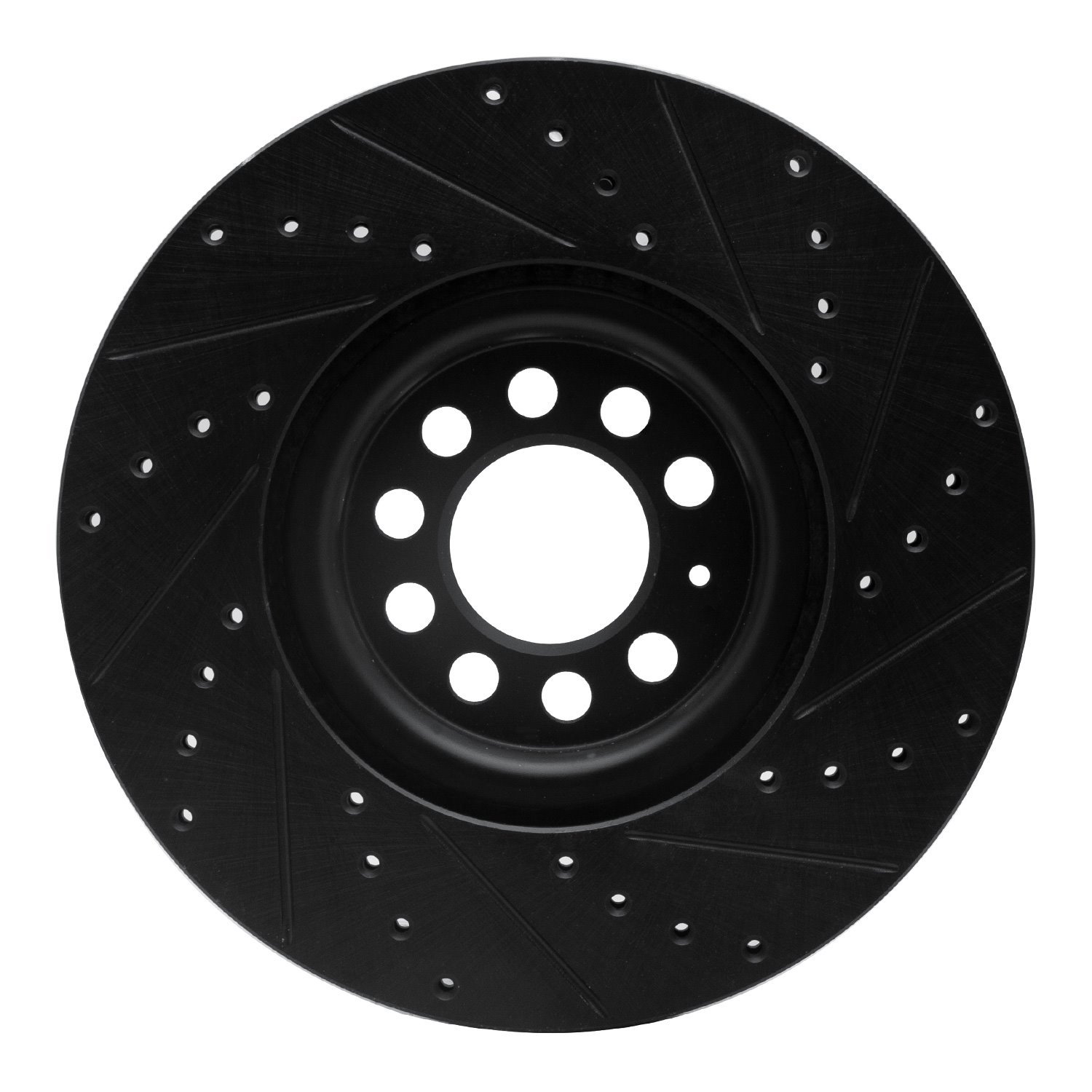 633-74021L Drilled/Slotted Brake Rotor [Black], 2000-2006 Audi/Volkswagen, Position: Front Left