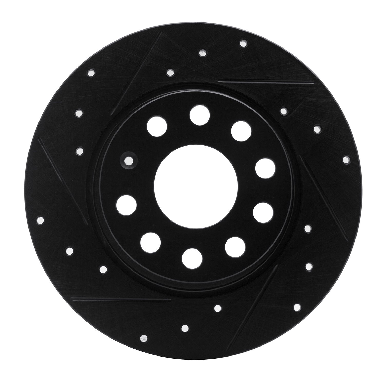 633-74031L Drilled/Slotted Brake Rotor [Black], Fits Select Multiple Makes/Models, Position: Rear Left