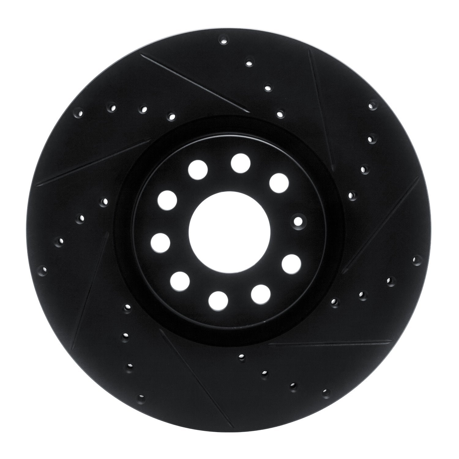 633-74058R Drilled/Slotted Brake Rotor [Black], Fits Select Audi/Volkswagen, Position: Front Right