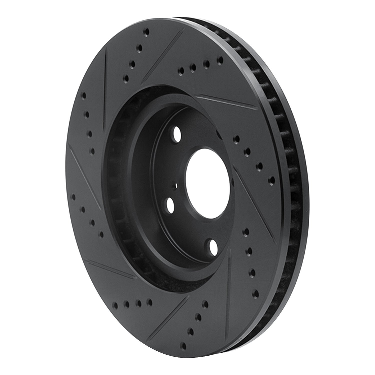 633-75014D Drilled/Slotted Brake Rotor [Black], 2006-2015 Lexus/Toyota/Scion, Position: Left Front