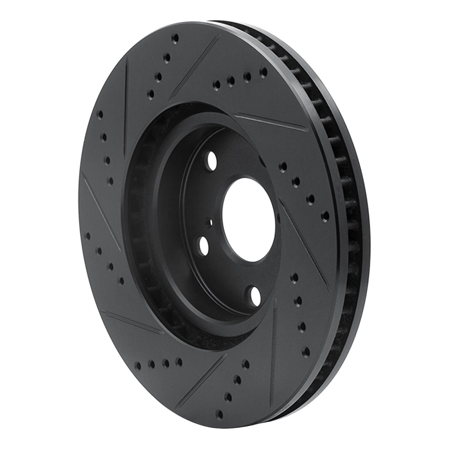 Drilled/Slotted Brake Rotor [Black], 2006-2015 Lexus/Toyota/Scion