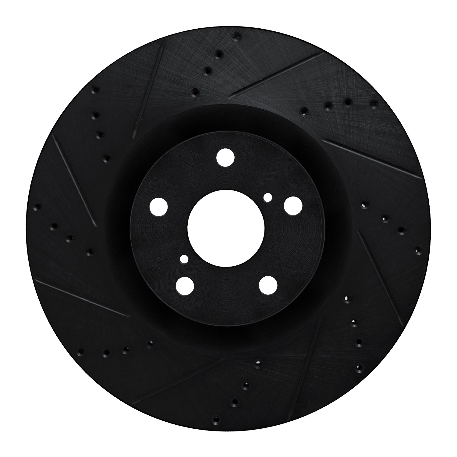 633-75027D Drilled/Slotted Brake Rotor [Black], 2009-2011 Lexus/Toyota/Scion, Position: Left Front