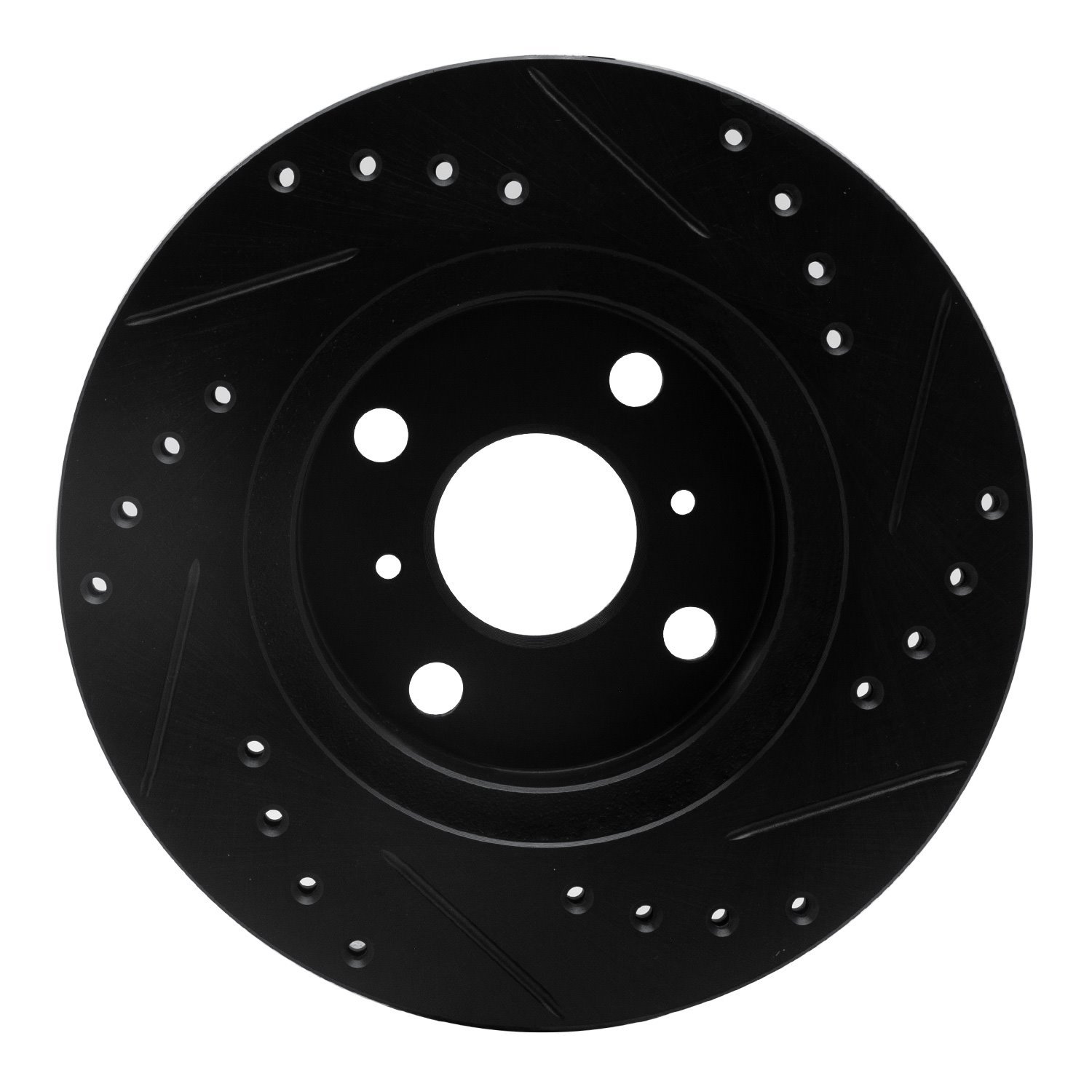 633-76056L Drilled/Slotted Brake Rotor [Black], 1993-2002 Multiple Makes/Models, Position: Front Left