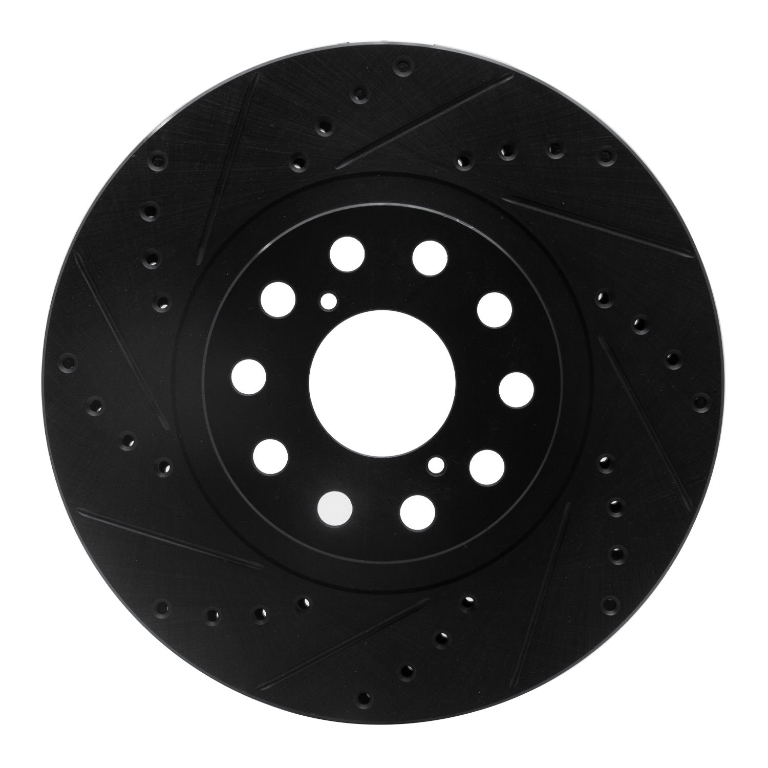 633-76061L Drilled/Slotted Brake Rotor [Black], 1993-1998 Lexus/Toyota/Scion, Position: Front Left