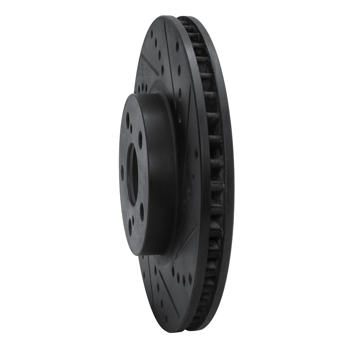 633-76068R Drilled/Slotted Brake Rotor [Black], 2000-2010 Multiple Makes/Models, Position: Front Right