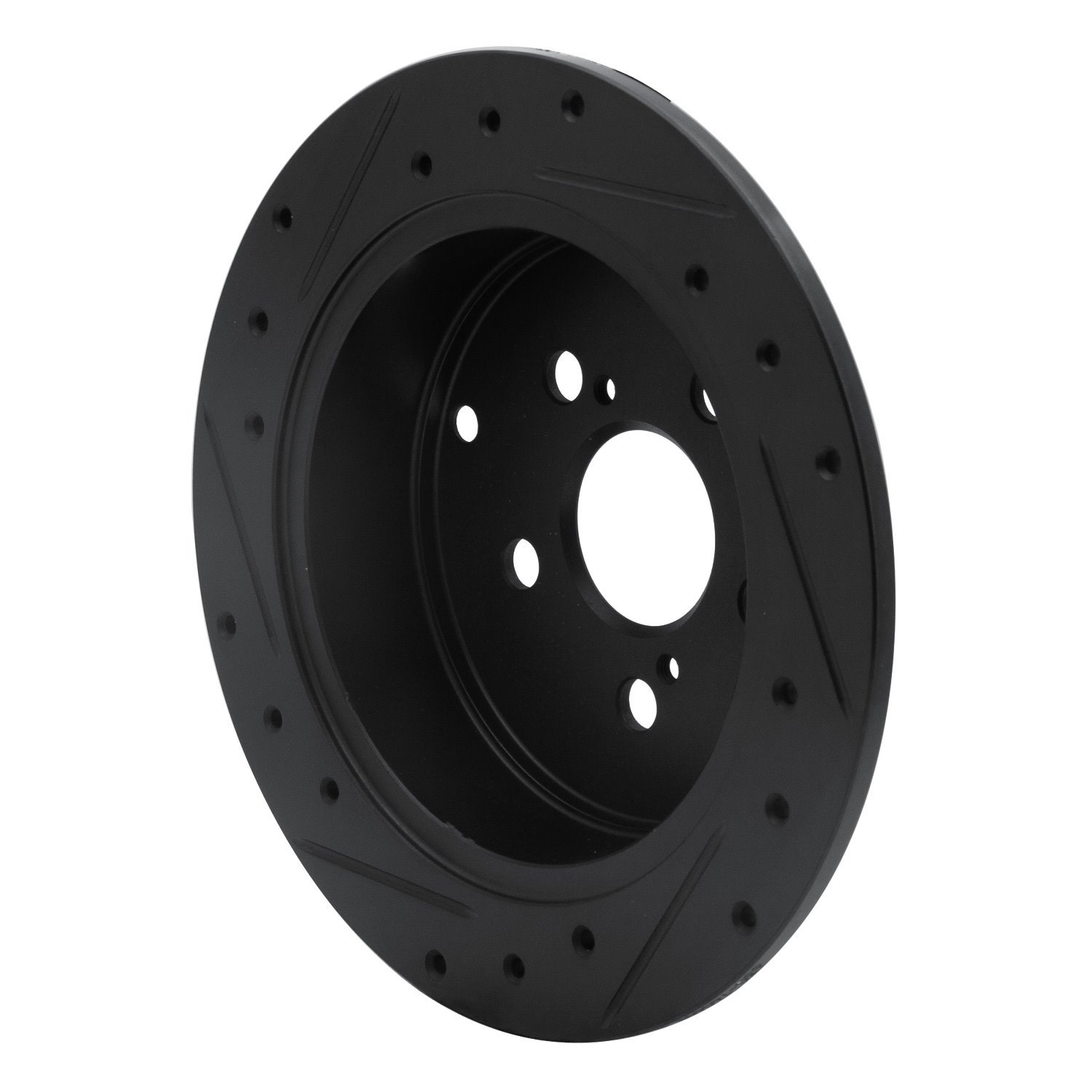 633-76069R Drilled/Slotted Brake Rotor [Black], 2000-2010 Multiple Makes/Models, Position: Rear Right