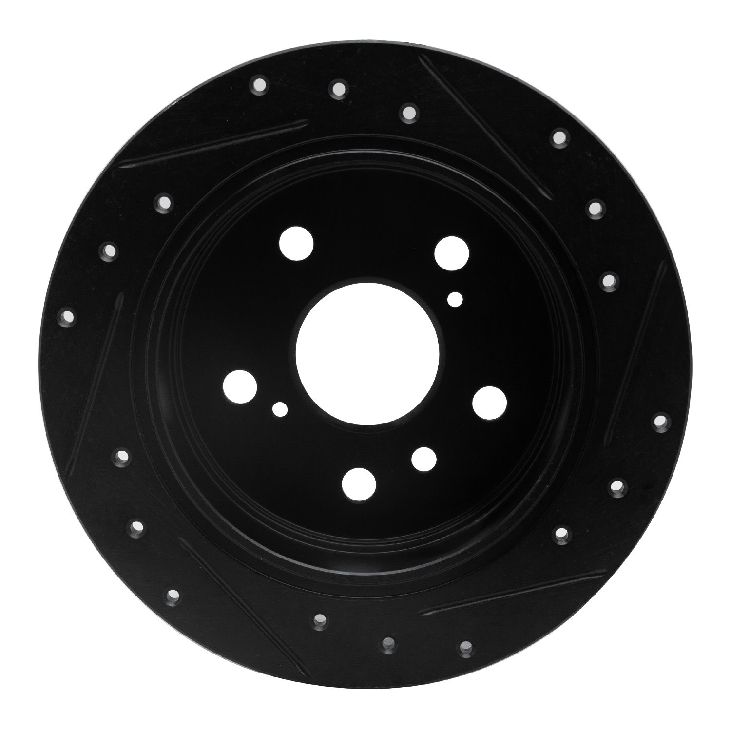 633-76076L Drilled/Slotted Brake Rotor [Black], 2002-2008 Lexus/Toyota/Scion, Position: Rear Left