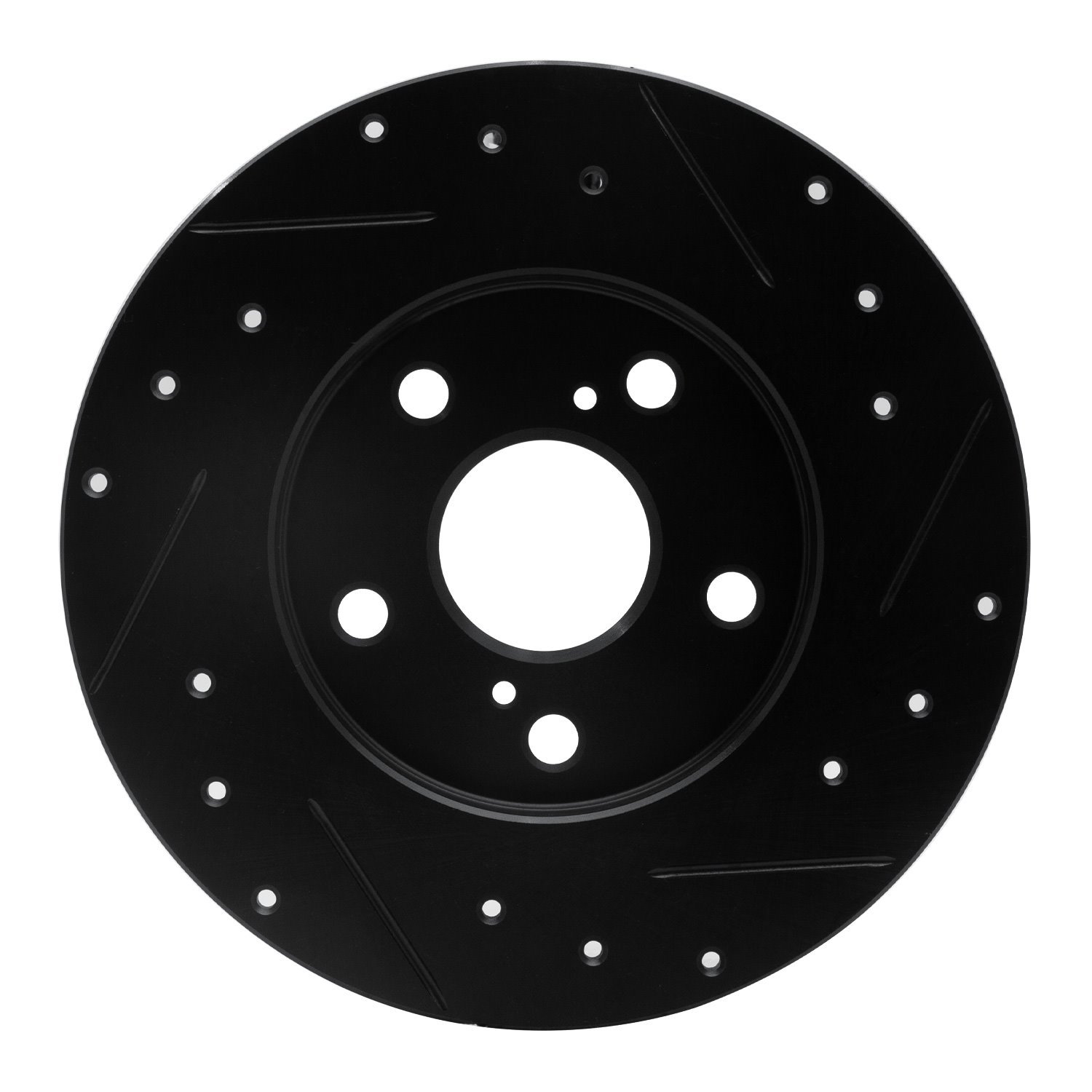 633-76082L Drilled/Slotted Brake Rotor [Black], 2008-2018 Multiple Makes/Models, Position: Rear Left