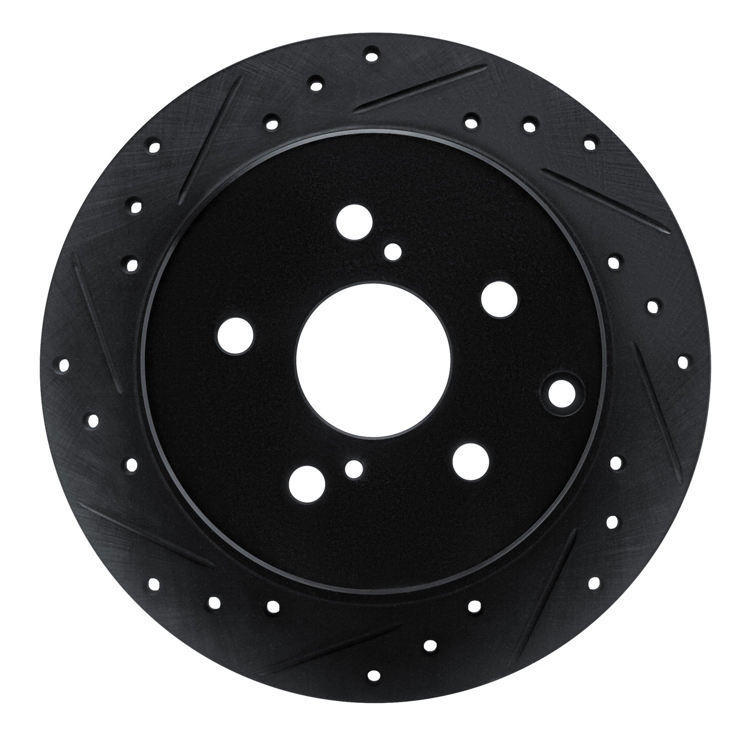 633-76089L Drilled/Slotted Brake Rotor [Black], 2012-2020 Lexus/Toyota/Scion, Position: Rear Left