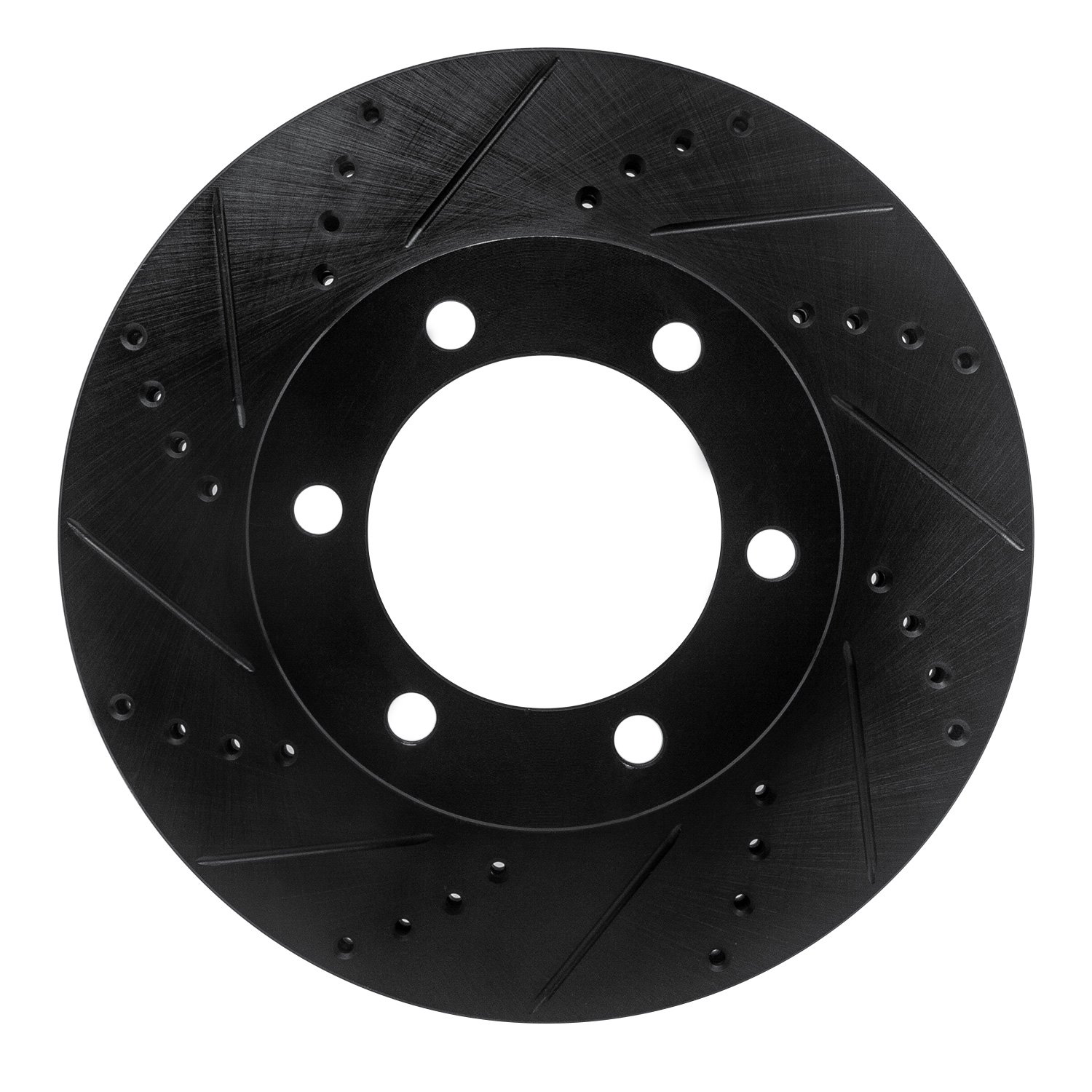 633-76124L Drilled/Slotted Brake Rotor [Black], 2000-2007 Lexus/Toyota/Scion, Position: Front Left