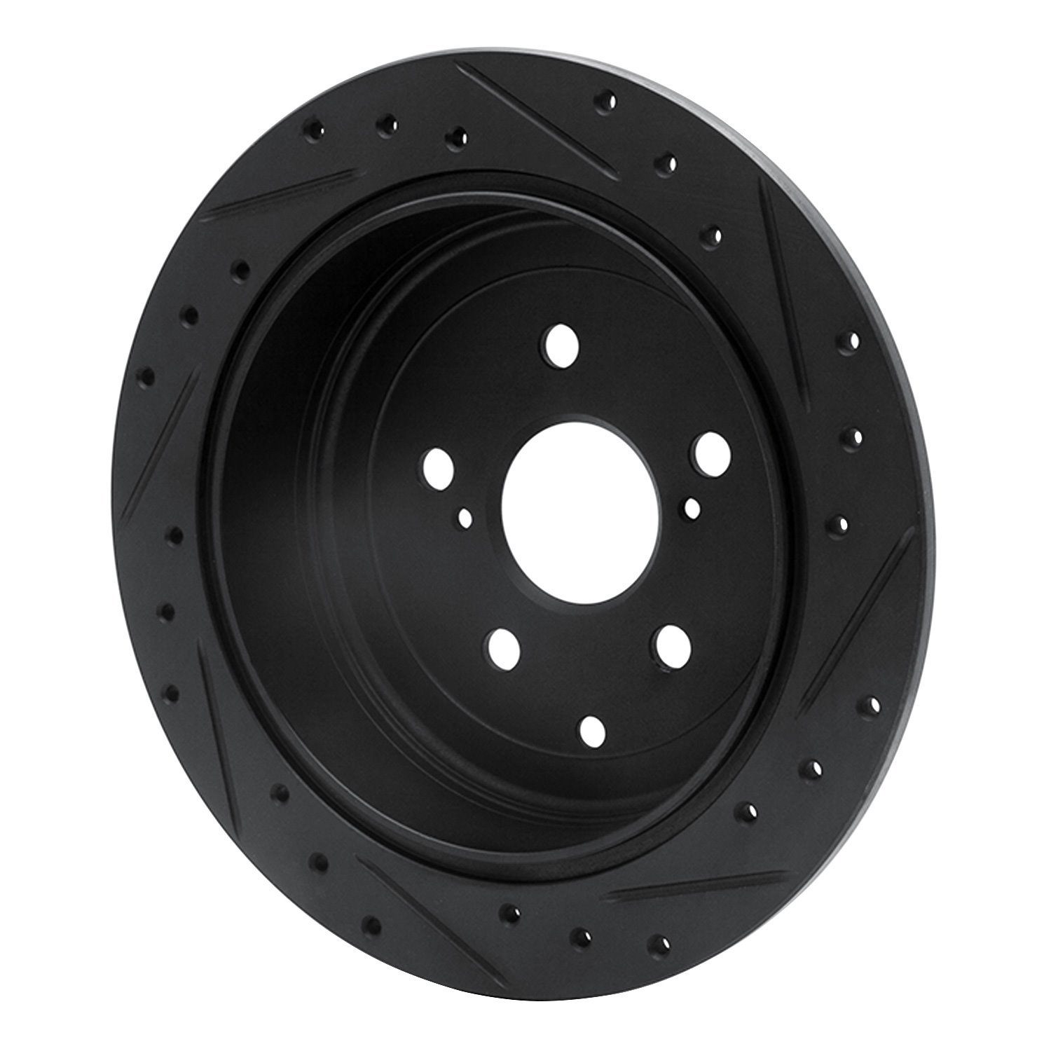 633-76141L Drilled/Slotted Brake Rotor [Black], 2010-2020 Lexus/Toyota/Scion, Position: Rear Left