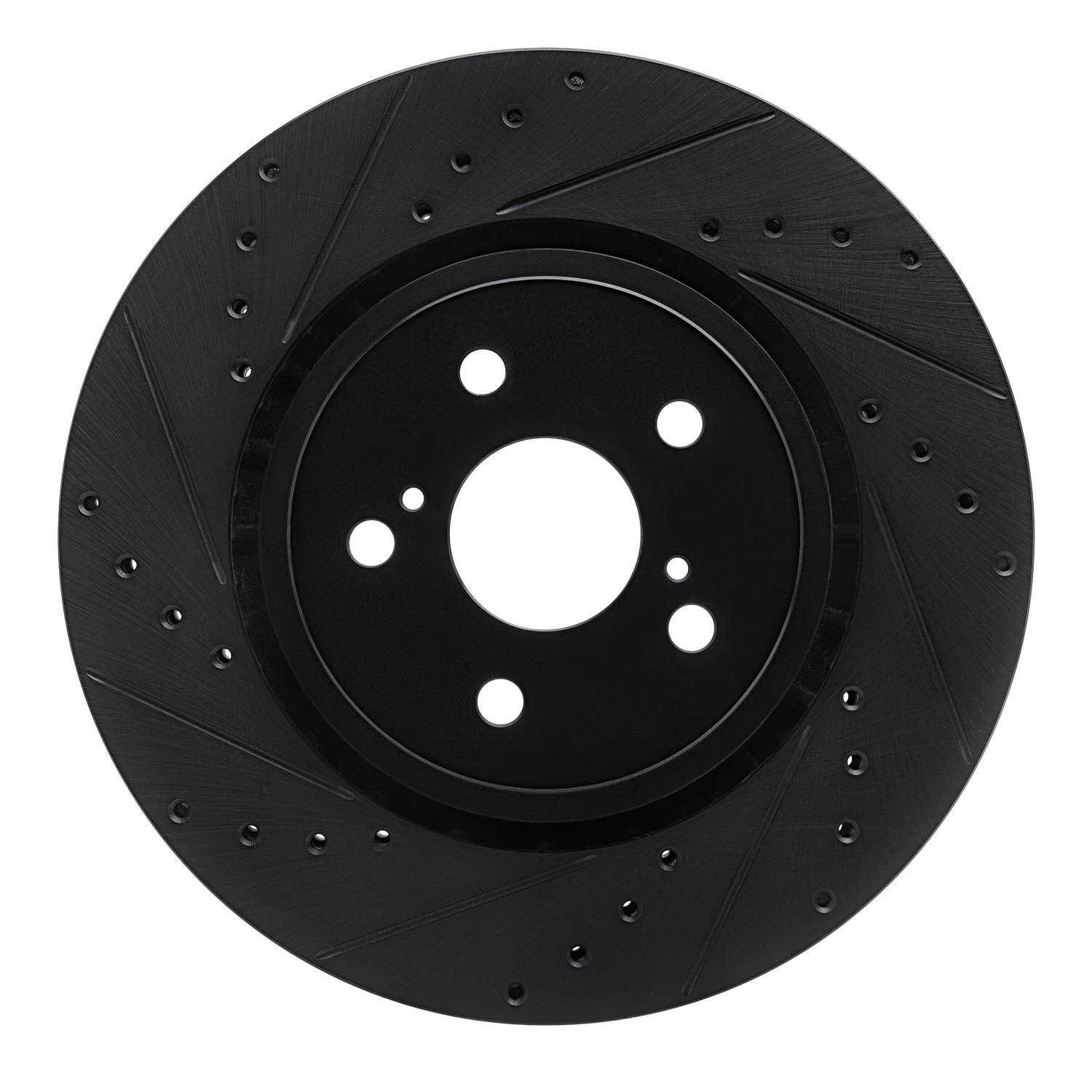 633-76160L Drilled/Slotted Brake Rotor [Black], Fits Select Lexus/Toyota/Scion, Position: Front Left