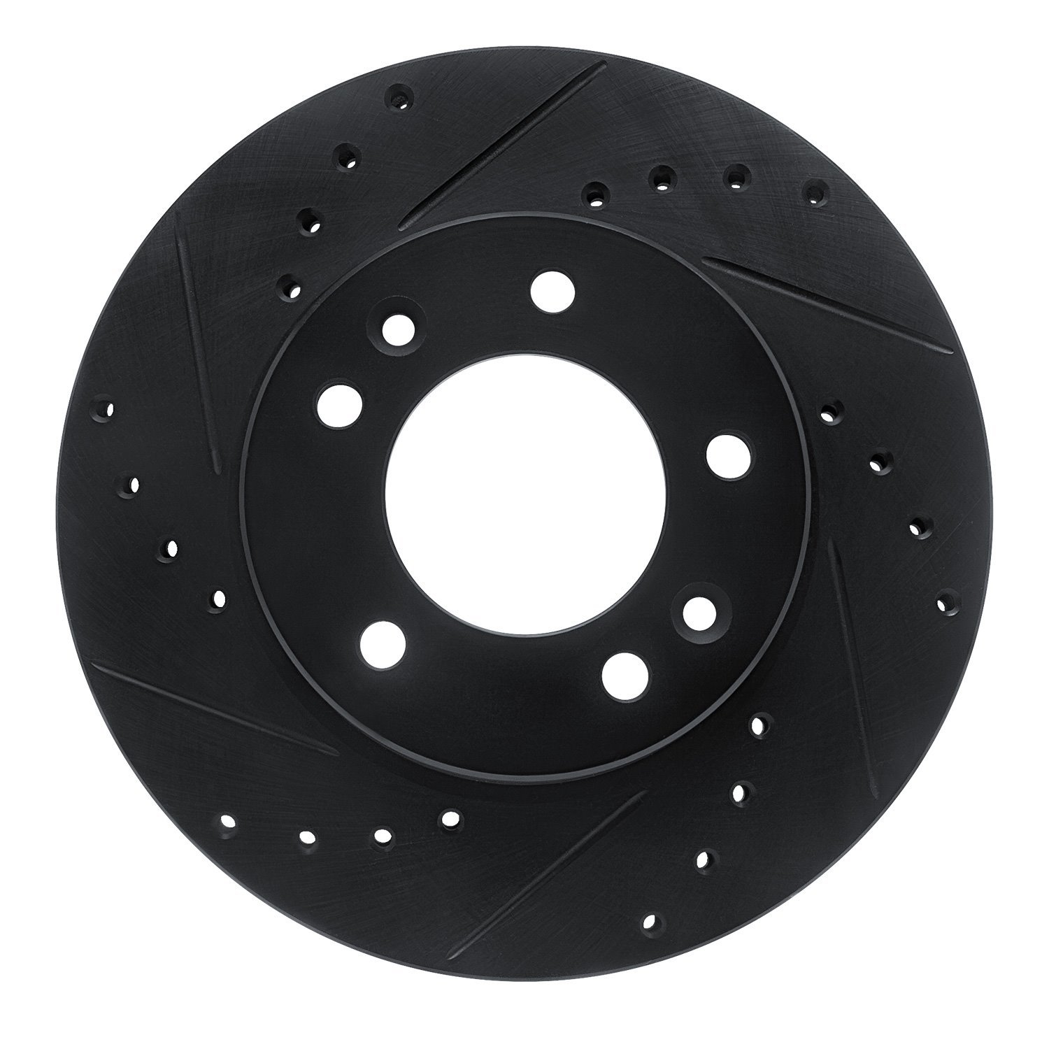 633-80013L Drilled/Slotted Brake Rotor [Black], 1986-1991 Ford/Lincoln/Mercury/Mazda, Position: Front Left