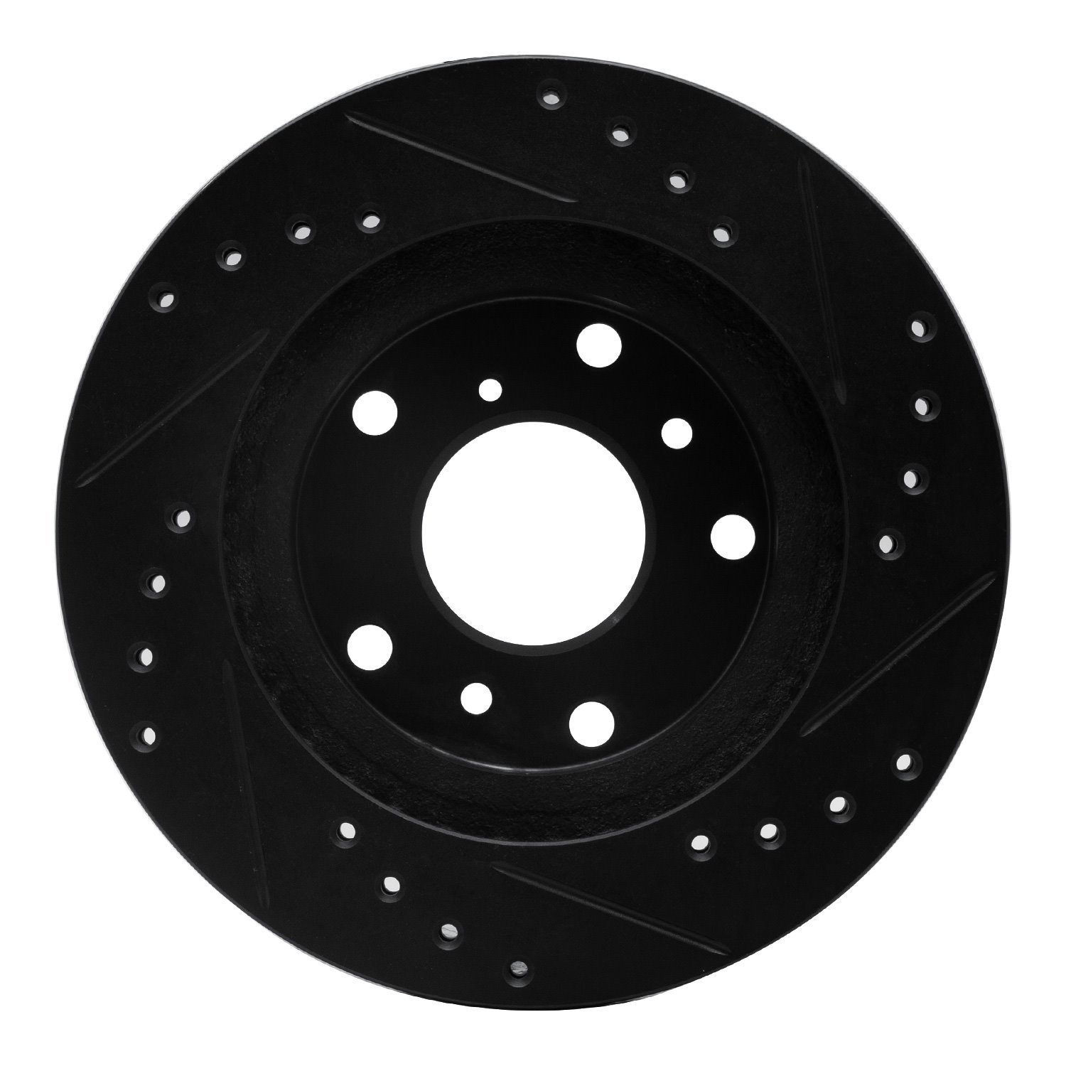 633-80016L Drilled/Slotted Brake Rotor [Black], 1988-1992 Ford/Lincoln/Mercury/Mazda, Position: Front Left