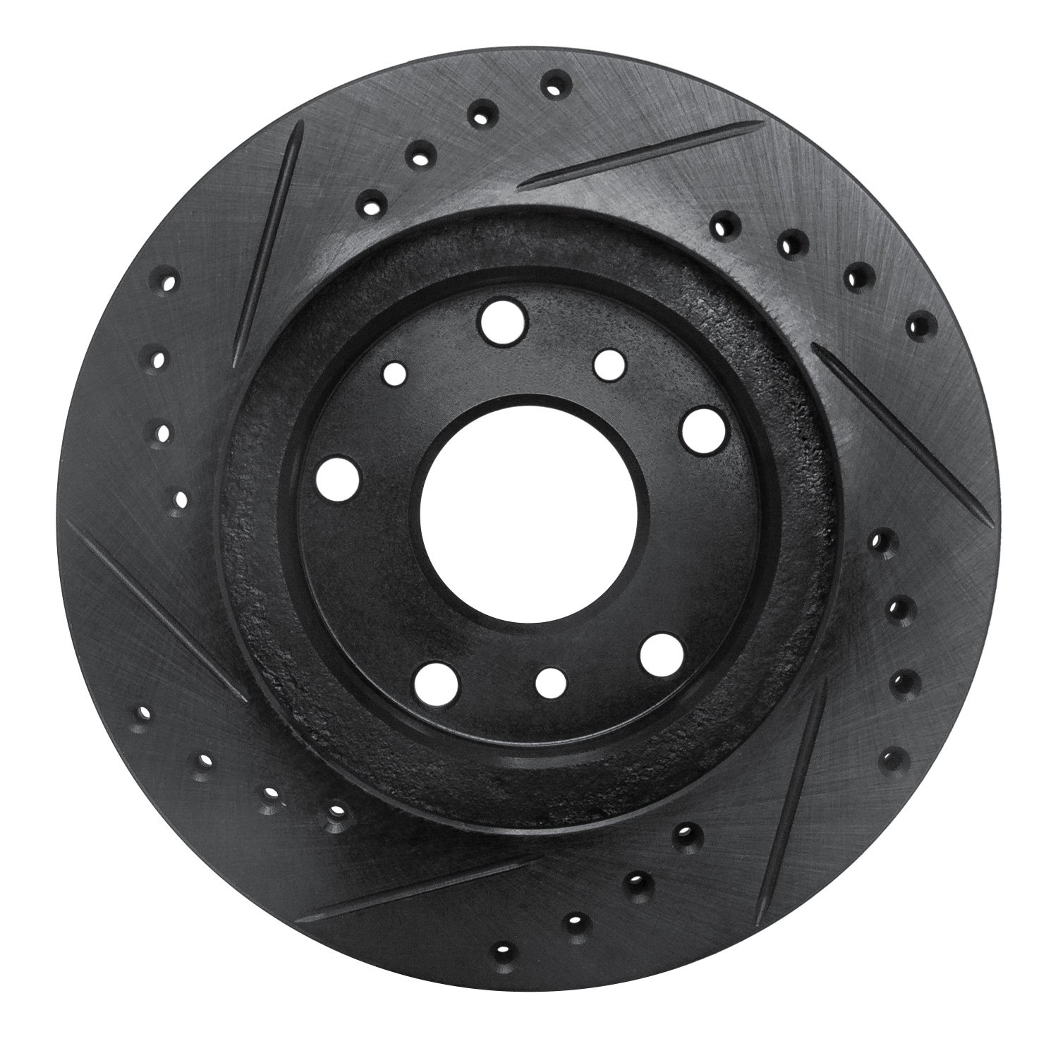 633-80016R Drilled/Slotted Brake Rotor [Black], 1988-1992 Ford/Lincoln/Mercury/Mazda, Position: Front Right