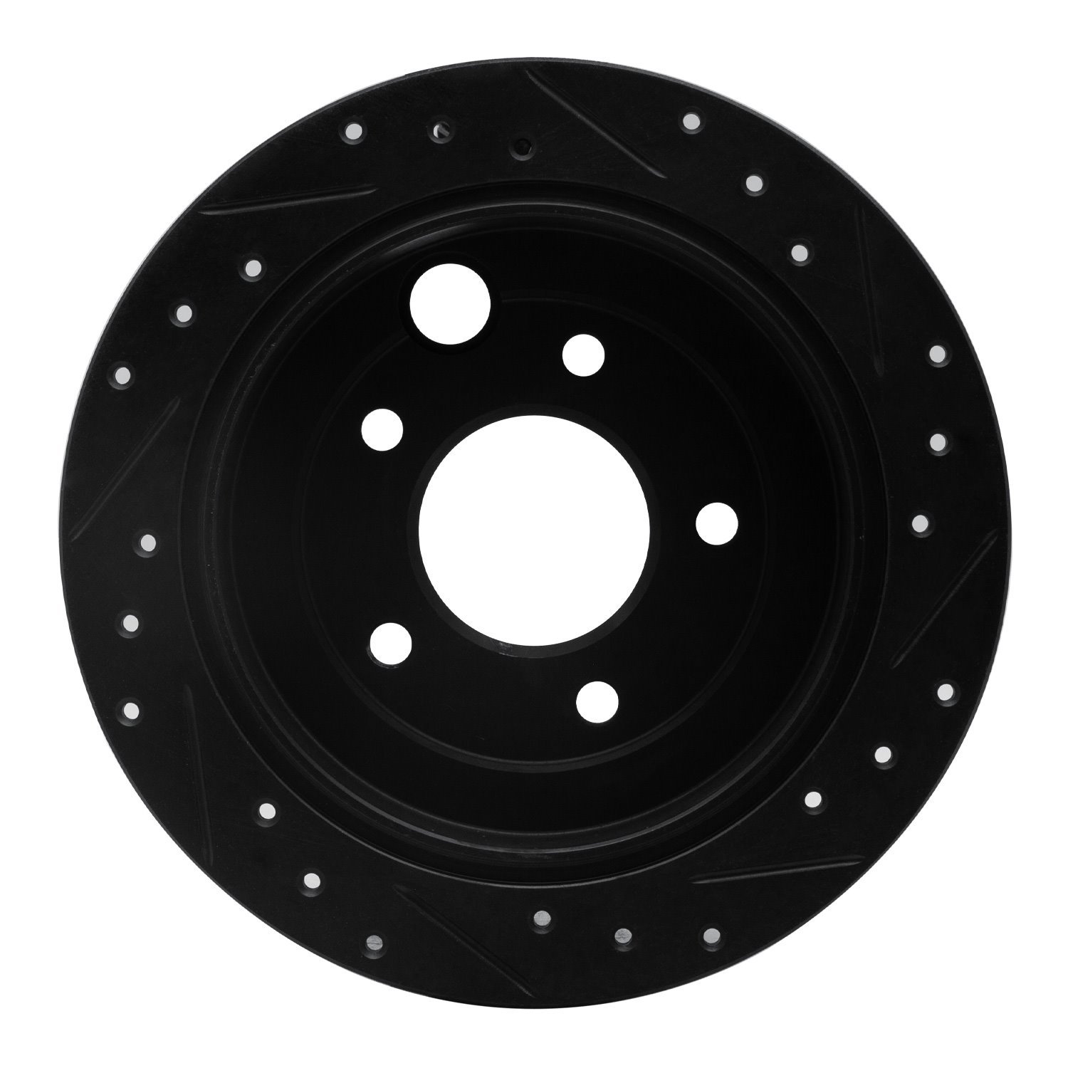 633-80033L Drilled/Slotted Brake Rotor [Black], 1995-2002 Ford/Lincoln/Mercury/Mazda, Position: Rear Left