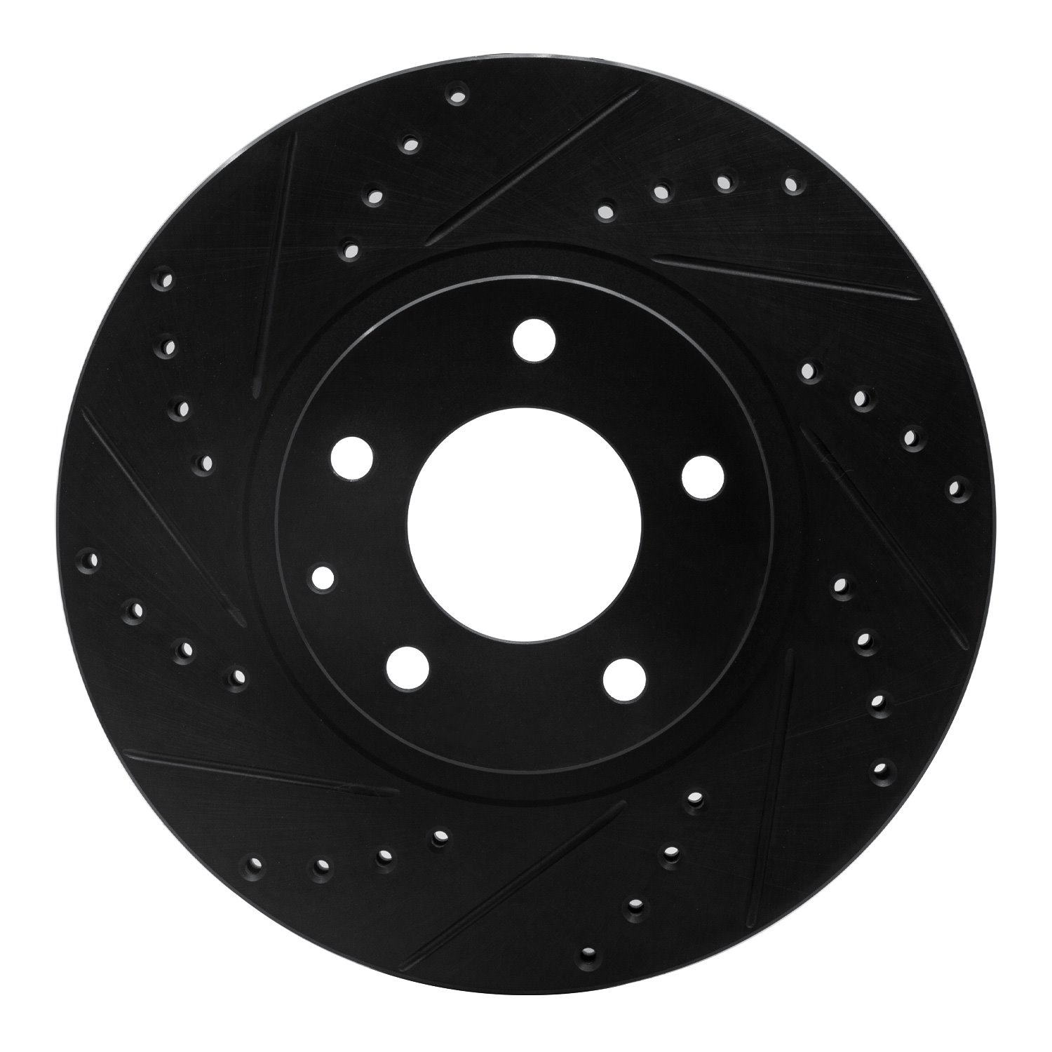 633-80035L Drilled/Slotted Brake Rotor [Black], 2001-2002 Ford/Lincoln/Mercury/Mazda, Position: Front Left